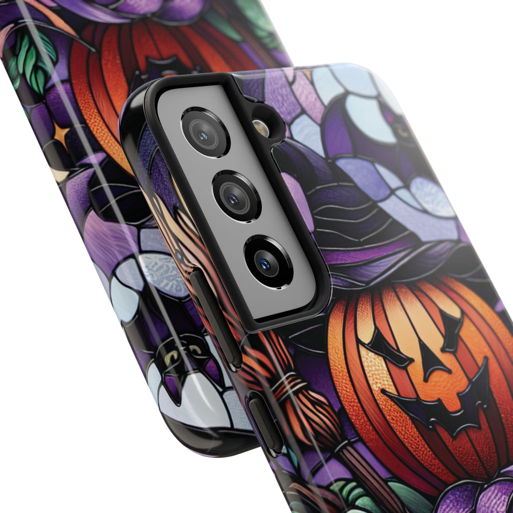 Halloween Jack-O'-Lantern Tough Phone Case — Spooky Pumpkin Witch Hat Design