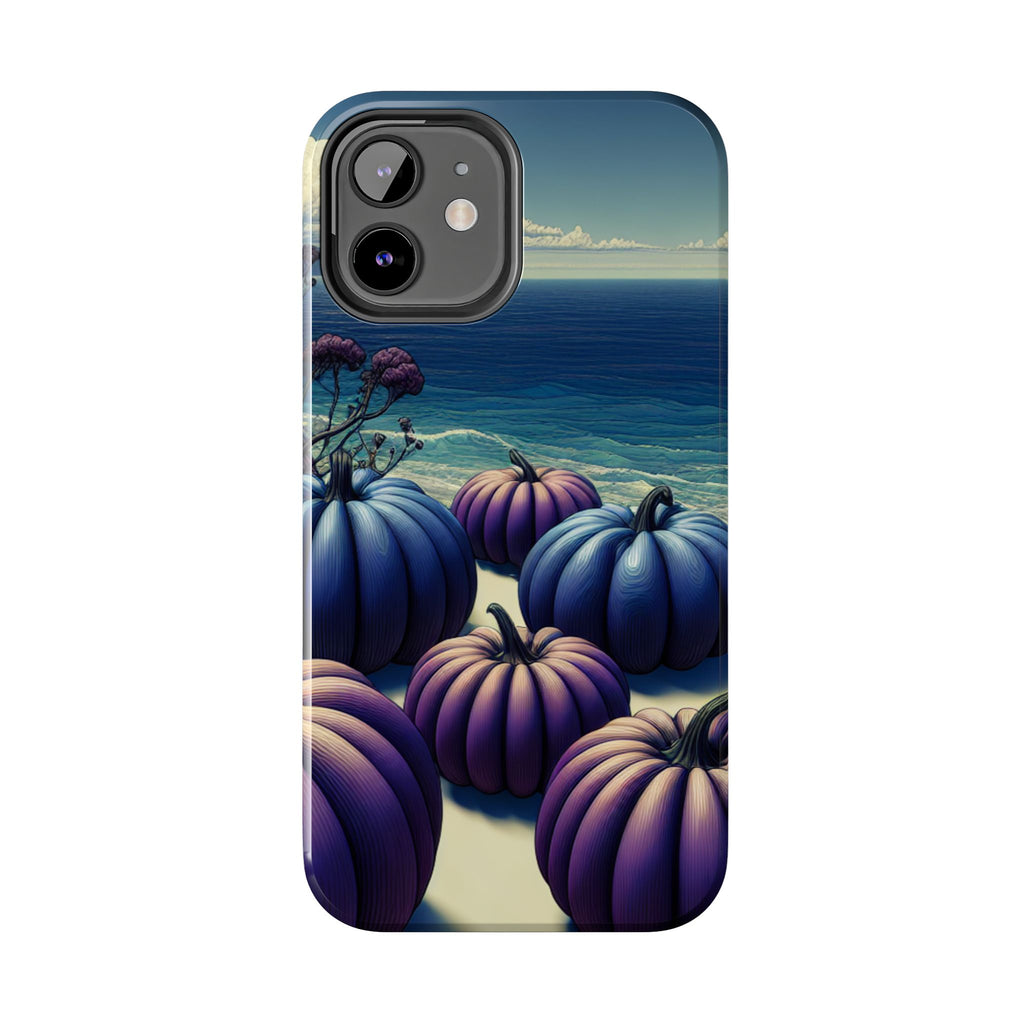 Blue Pumpkin Beach Tough Phone Case — Coastal Halloween Fall iPhone Cover