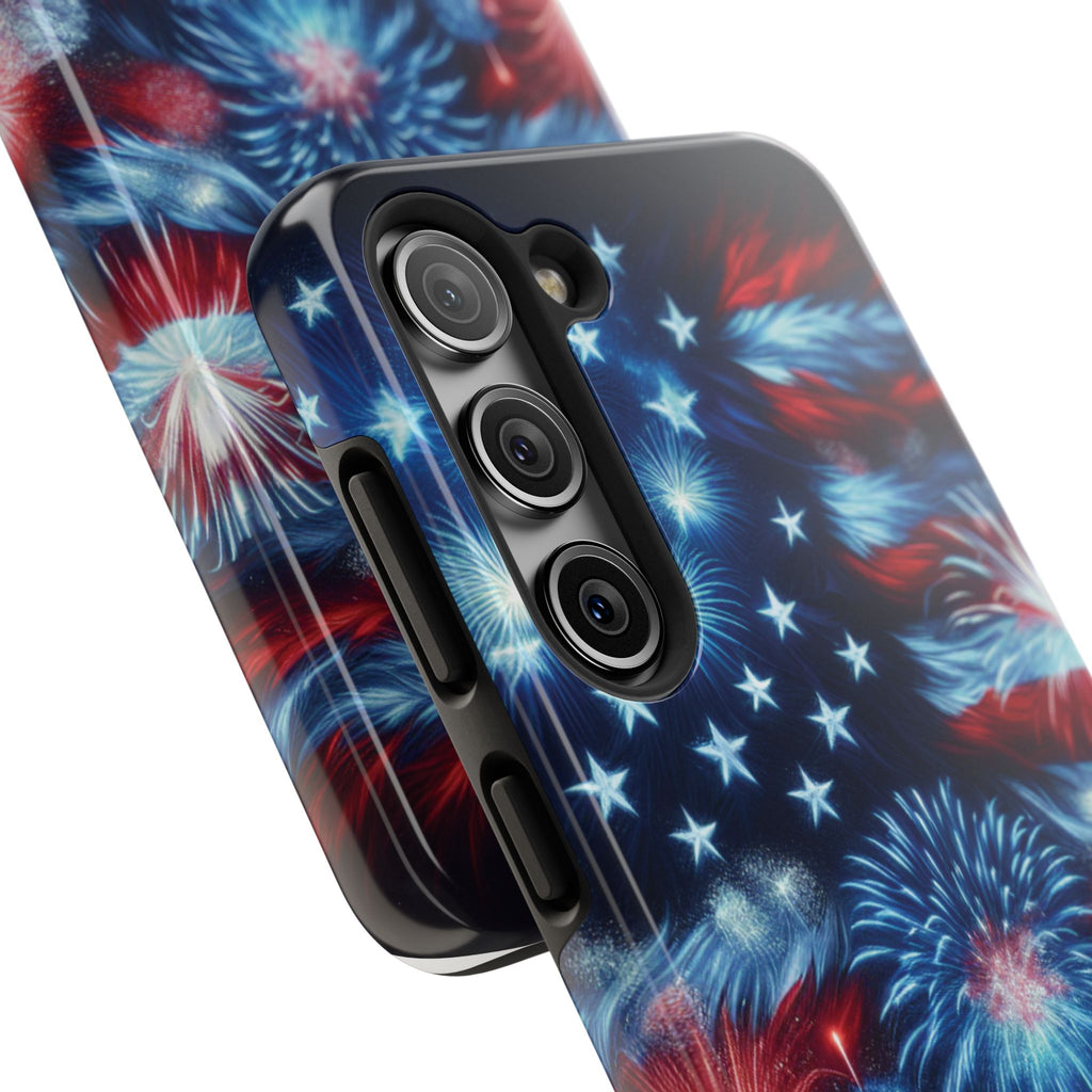 Patriotic Fireworks Phone Case, Independence Day, USA Pride, Tough Phone Cover, July 4th, Gift for Veterans