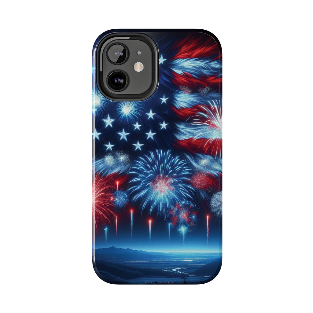 Patriotic Fireworks Phone Case, Independence Day, USA Pride, Tough Phone Cover, July 4th, Gift for Veterans