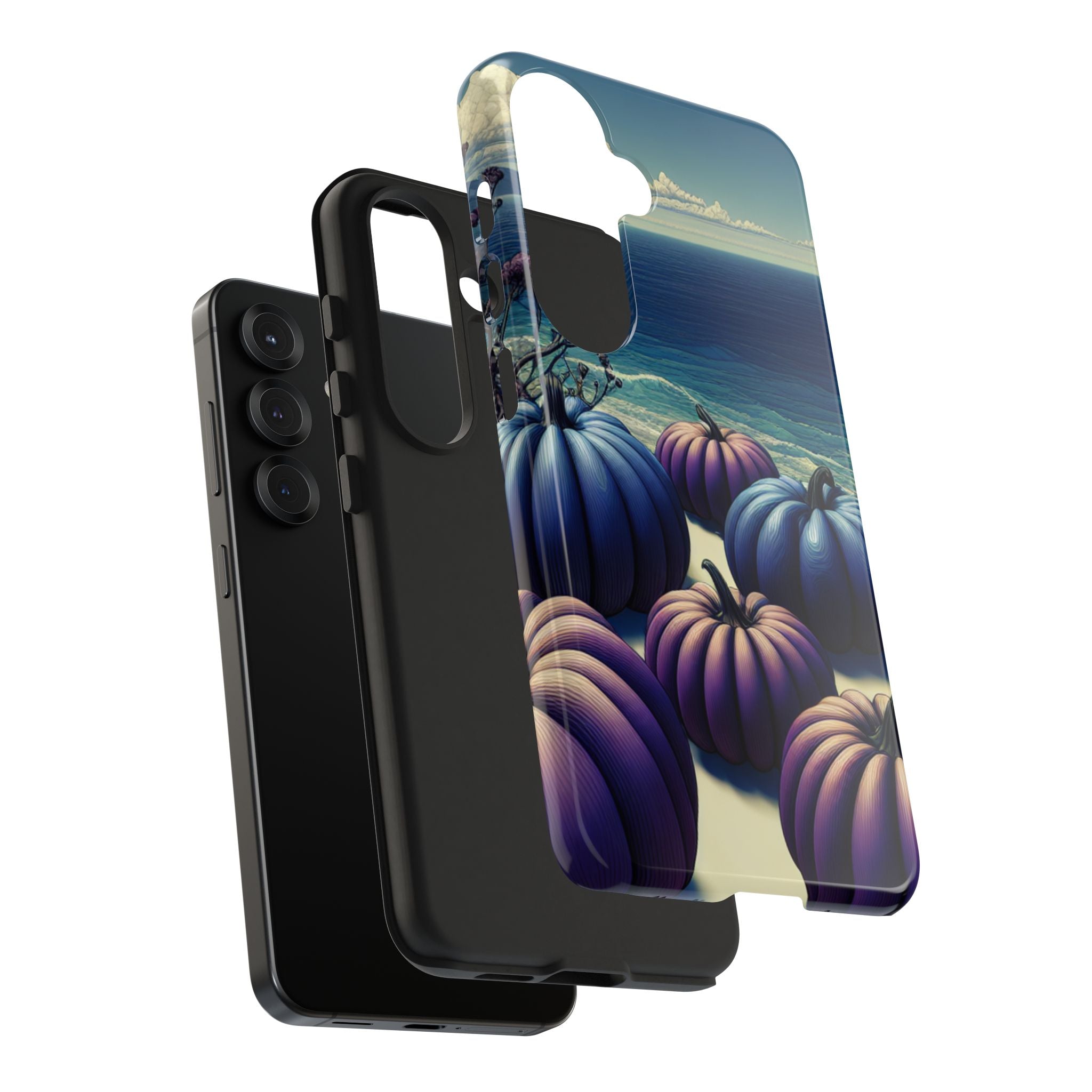 Blue Pumpkin Beach Tough Phone Case — Coastal Halloween Fall iPhone Cover