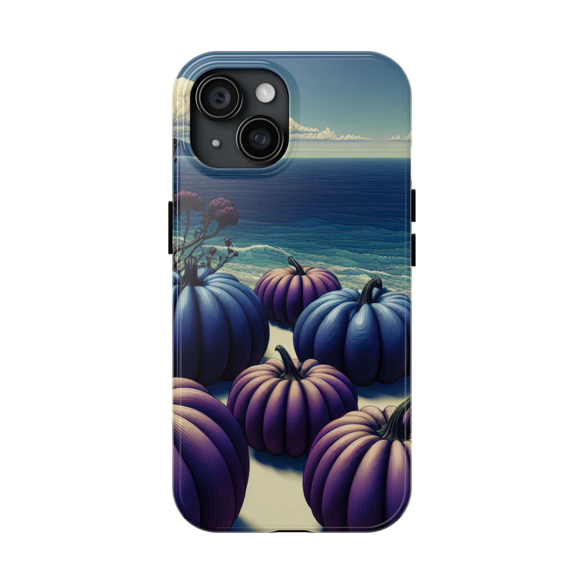 Blue Pumpkin Beach Tough Phone Case — Coastal Halloween Fall iPhone Cover