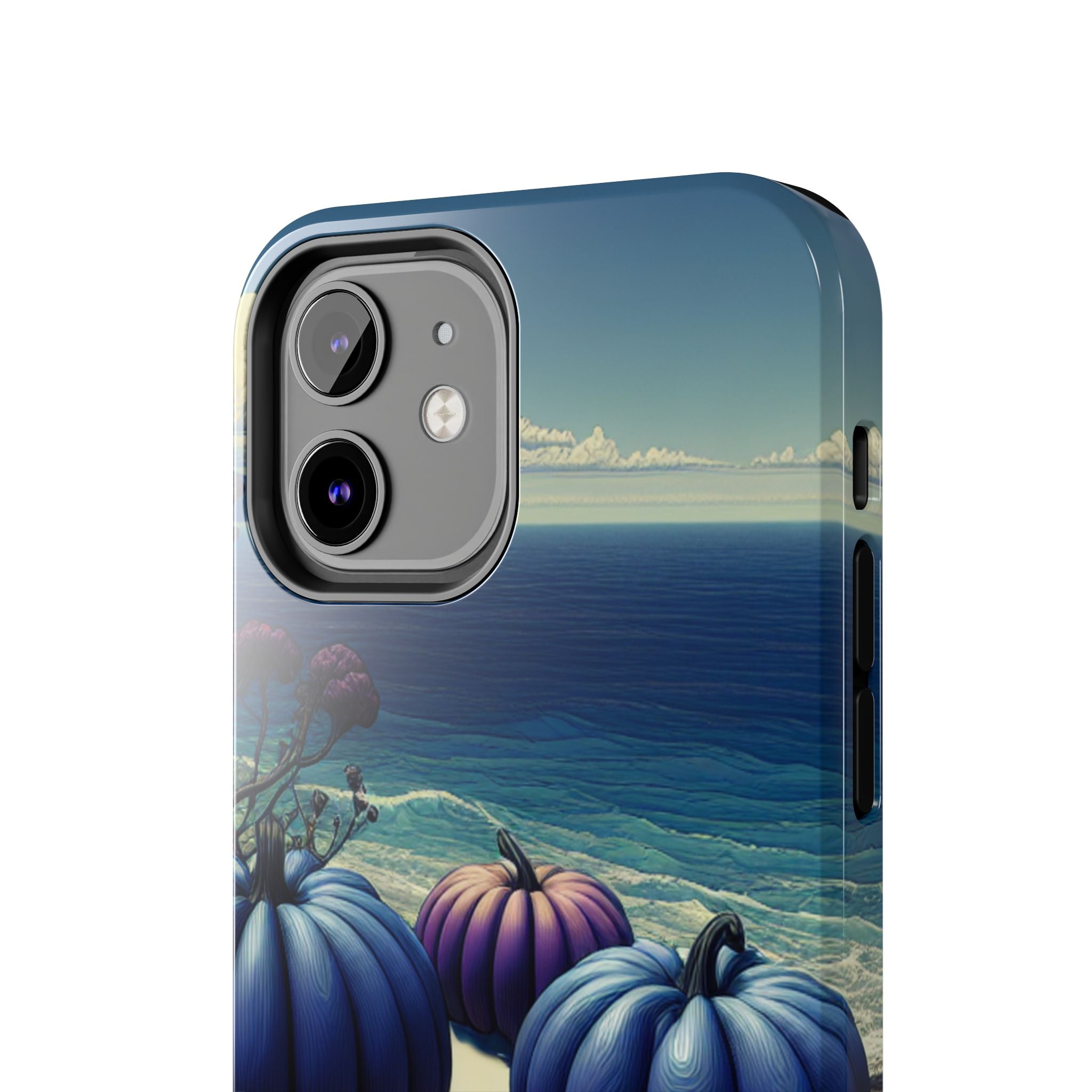 Blue Pumpkin Beach Tough Phone Case — Coastal Halloween Fall iPhone Cover