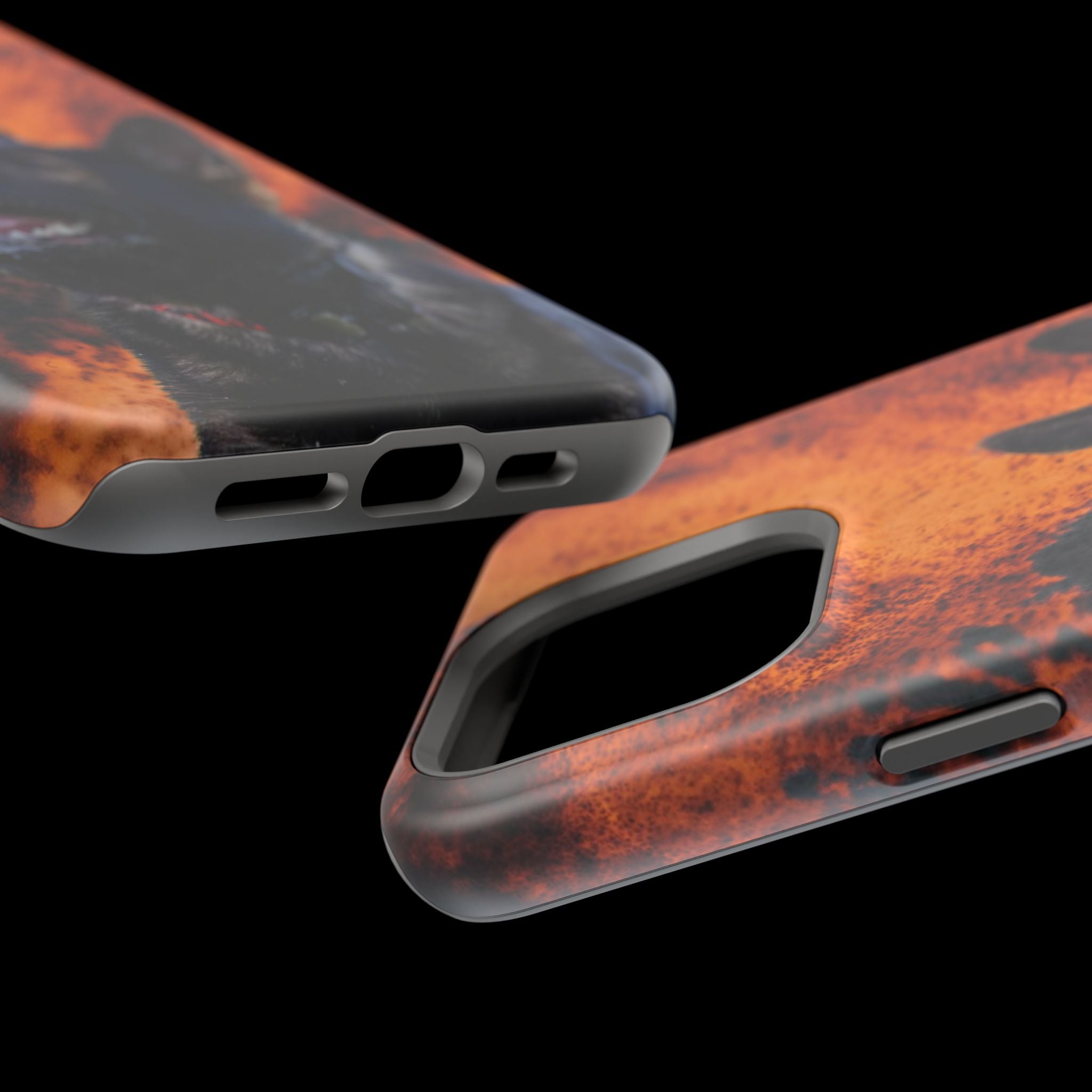 German Shepherd Phone Case — Flame Background Magnetic Impact-Resistant