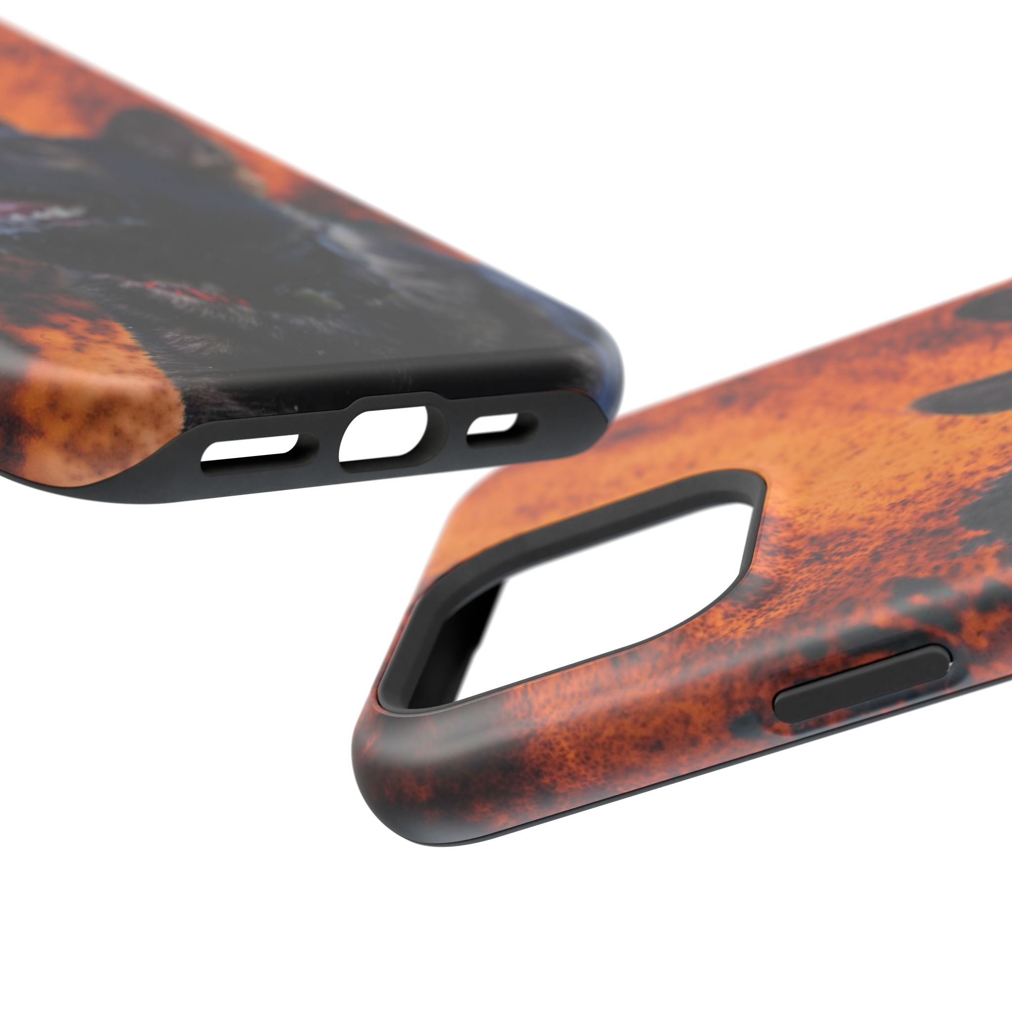 German Shepherd Phone Case — Flame Background Magnetic Impact-Resistant