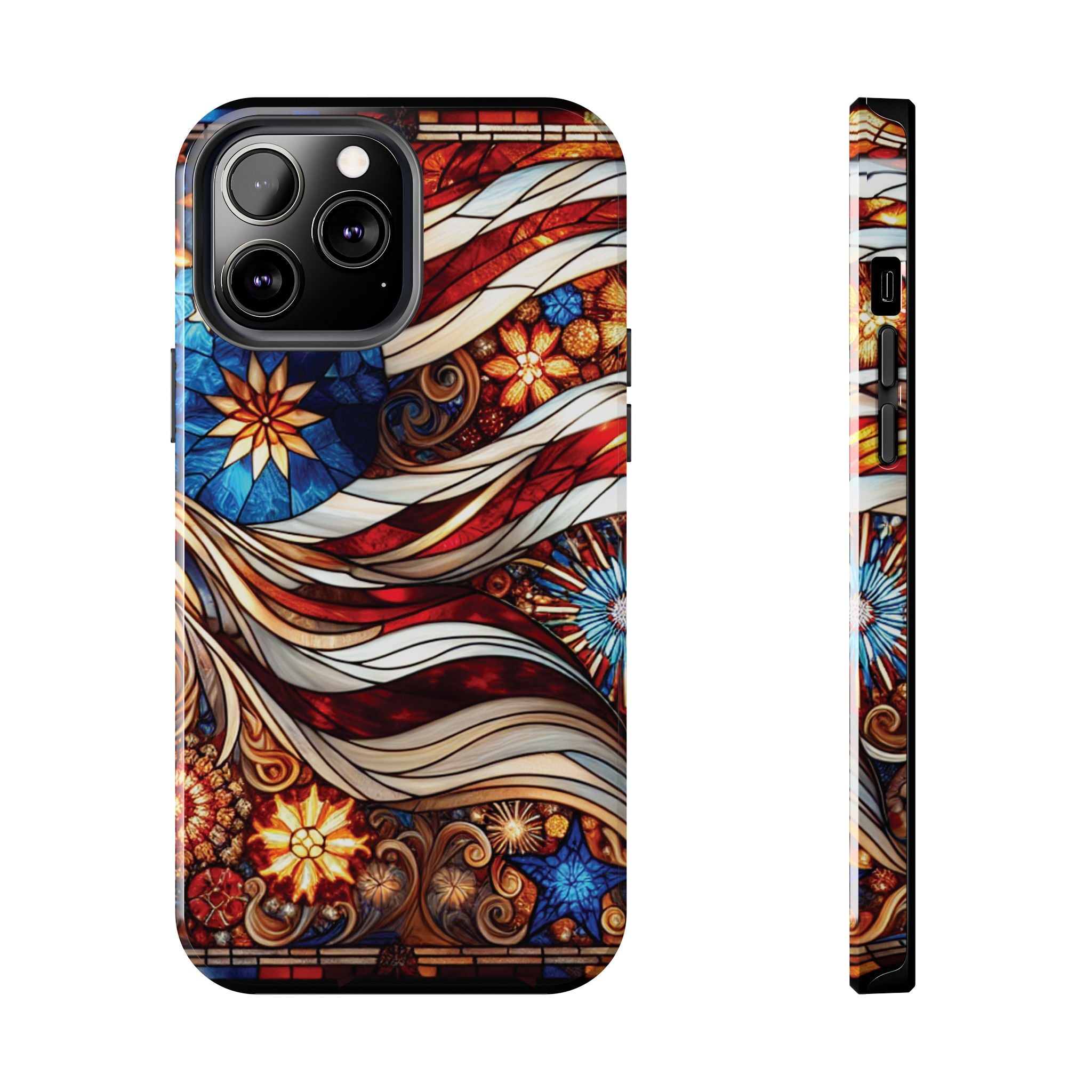 American by Nature Colorful Stained Glass Tough Phone Cases | Unique iPhone Covers, Protective Cases, Vibrant Designs, Gifts for Him/Her