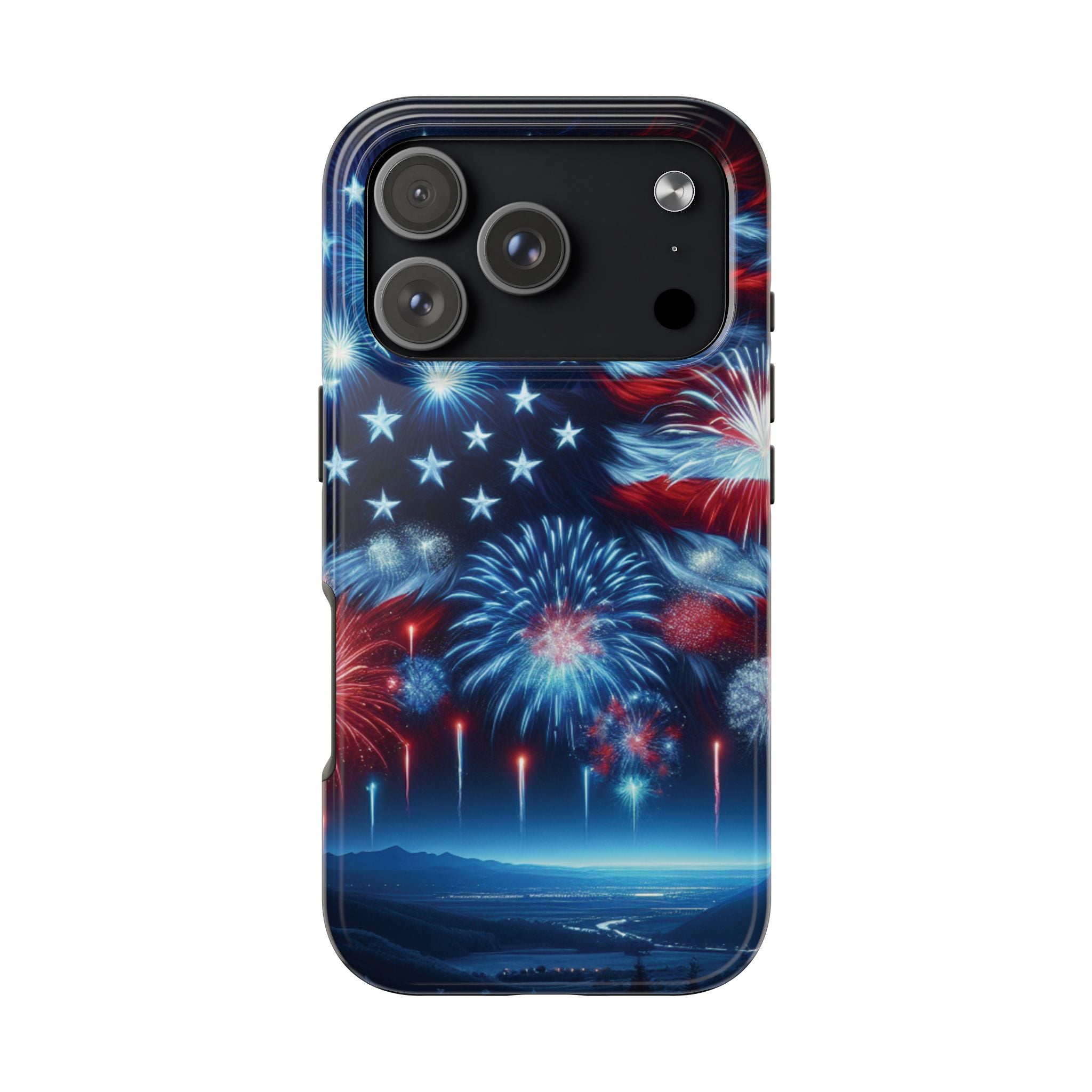 Patriotic Fireworks Phone Case, Independence Day, USA Pride, Tough Phone Cover, July 4th, Gift for Veterans