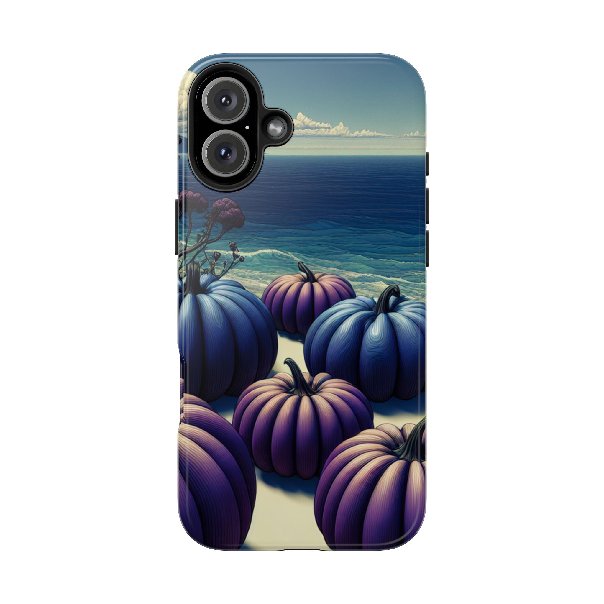 Blue Pumpkin Beach Tough Phone Case — Coastal Halloween Fall iPhone Cover