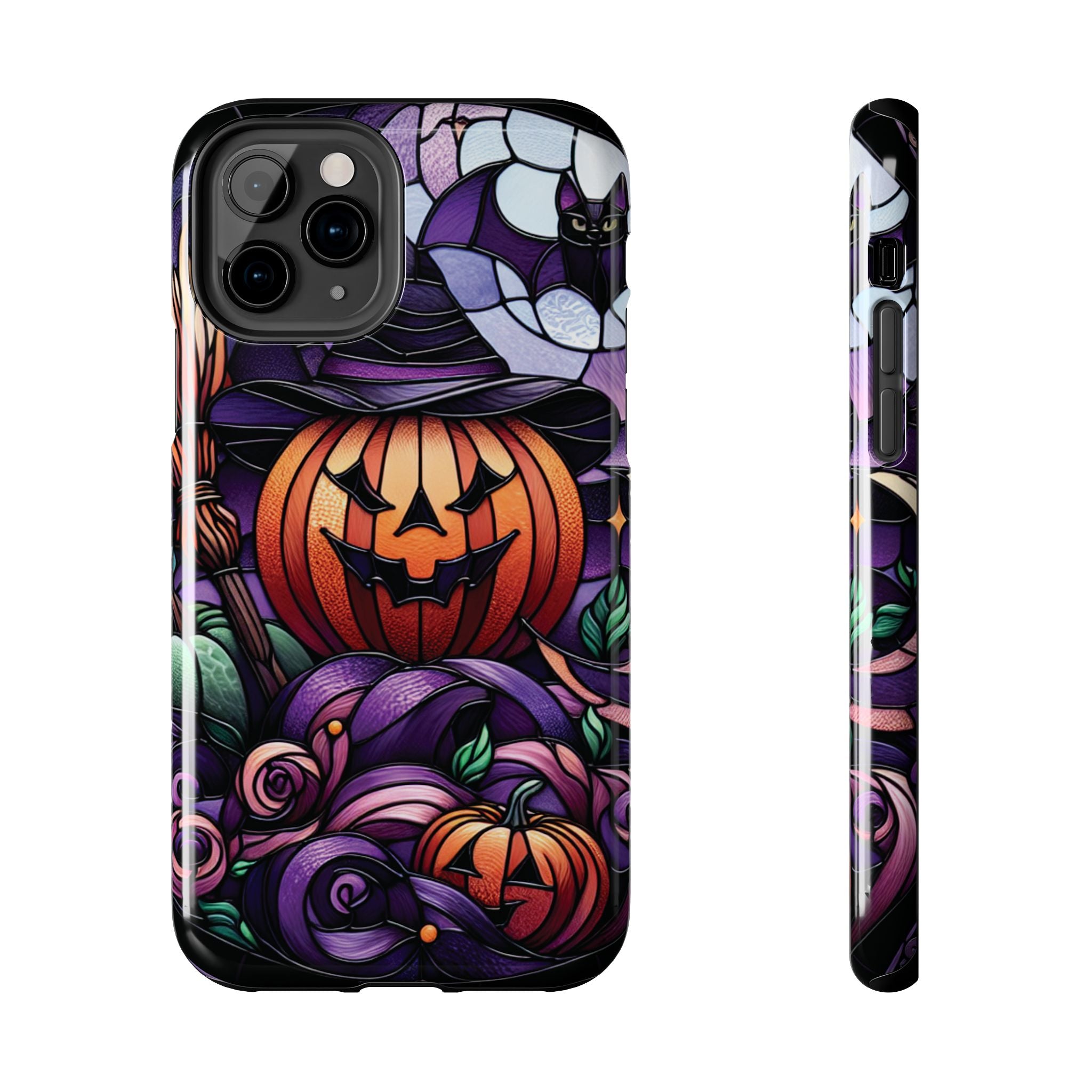 Halloween Jack-O'-Lantern Tough Phone Case — Spooky Pumpkin Witch Hat Design