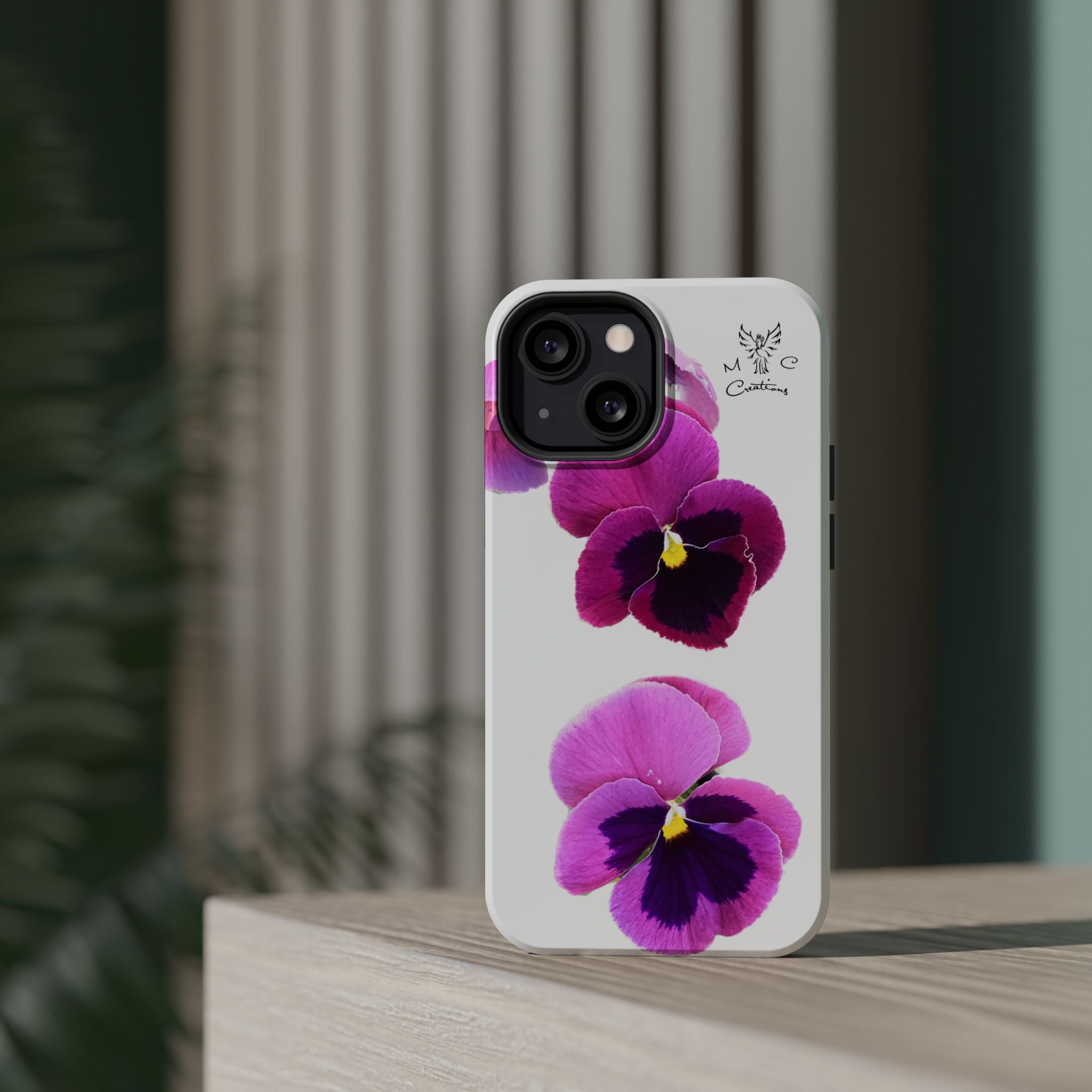 Pansy Blossom Magnetic Phone Case — Impact‑Resistant Floral iPhone Cover