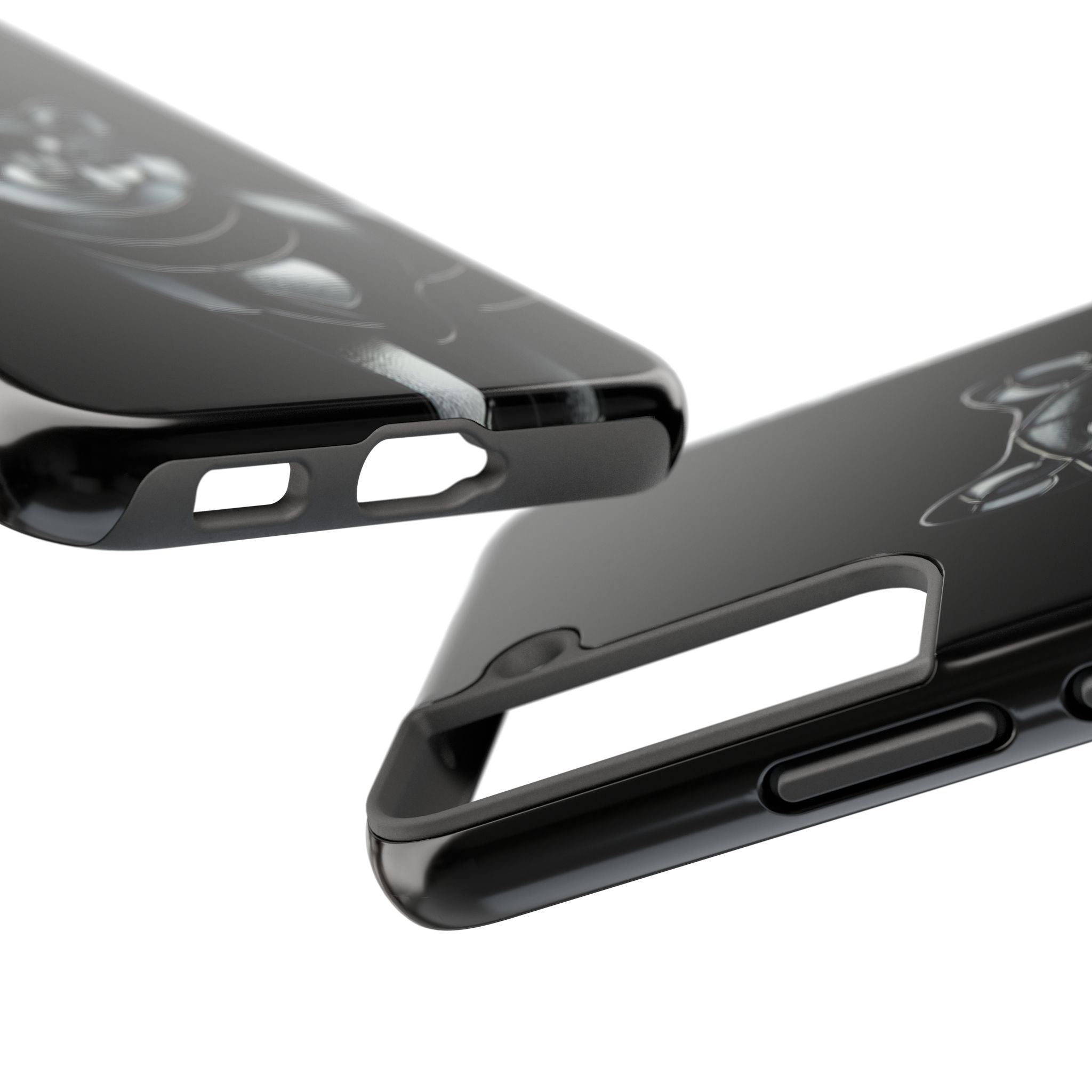 Wolf Silhouette Tough Phone Case — Black Geometric Wolf Protective Cover