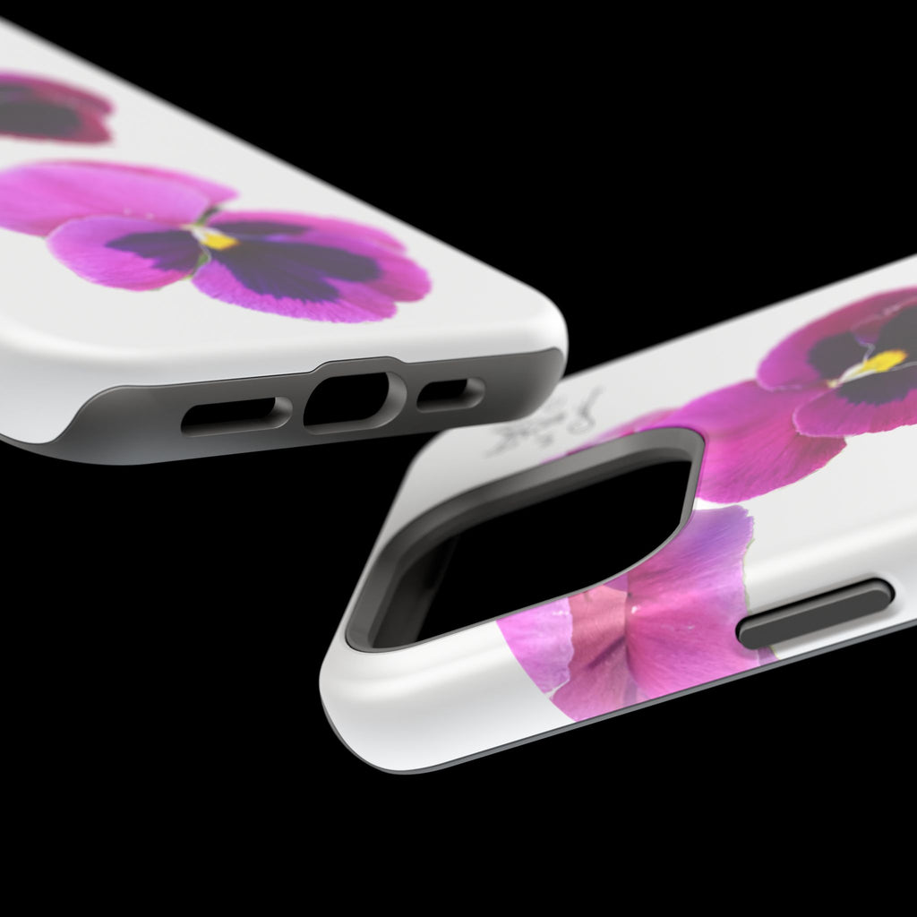 Pansy Blossom Magnetic Phone Case — Impact‑Resistant Floral iPhone Cover