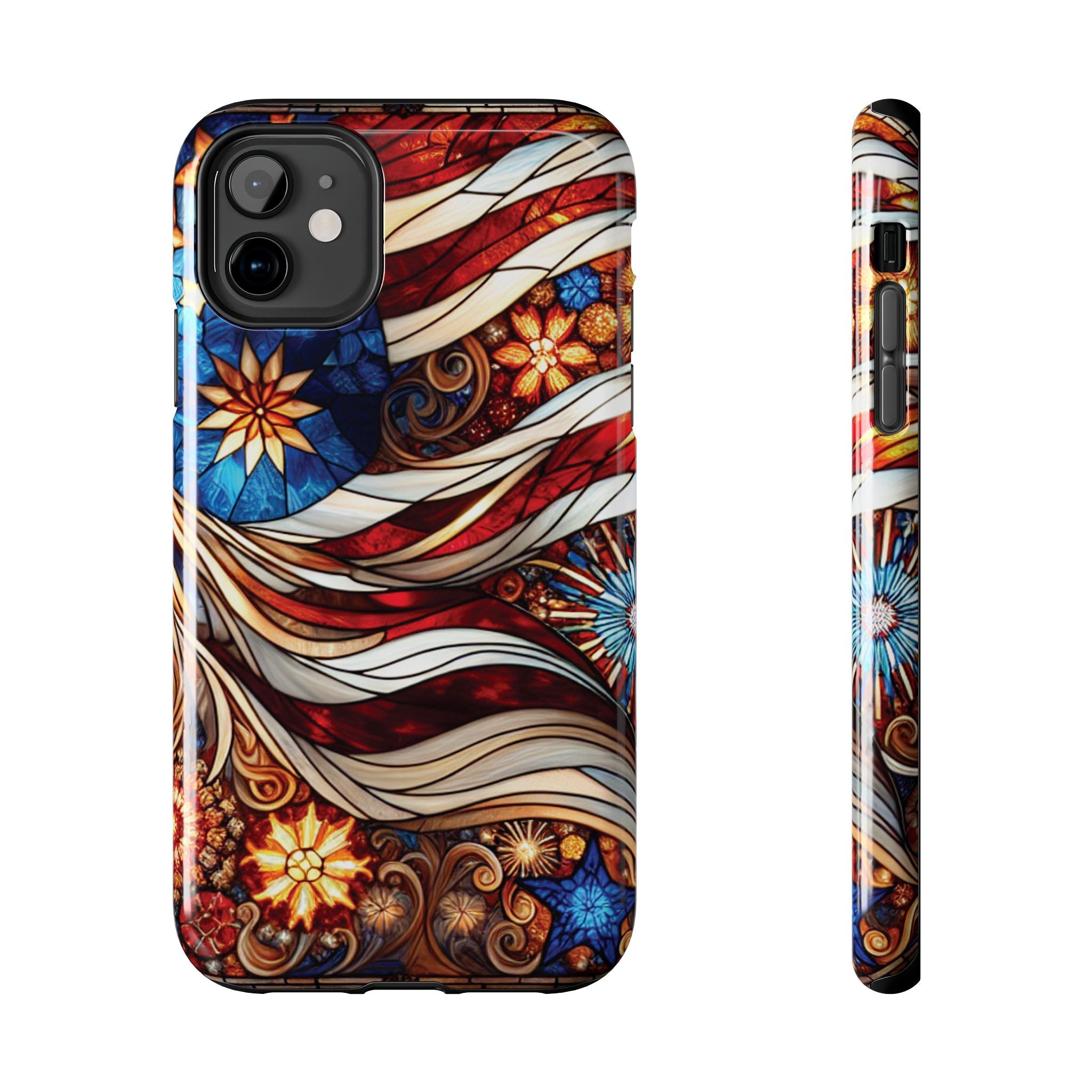 American by Nature Colorful Stained Glass Tough Phone Cases | Unique iPhone Covers, Protective Cases, Vibrant Designs, Gifts for Him/Her