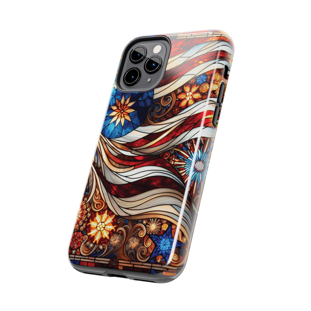 American by Nature Colorful Stained Glass Tough Phone Cases | Unique iPhone Covers, Protective Cases, Vibrant Designs, Gifts for Him/Her