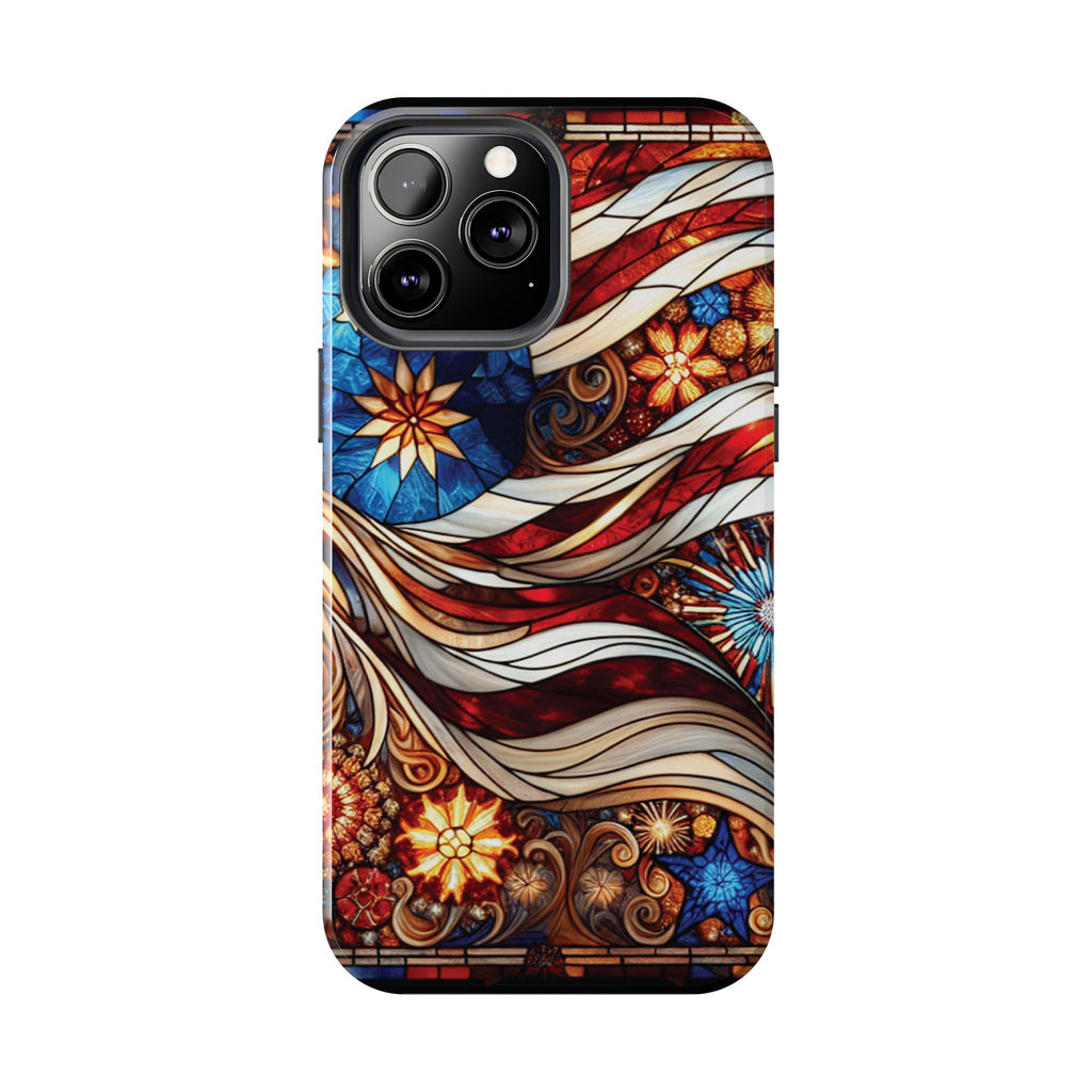 American by Nature Colorful Stained Glass Tough Phone Cases | Unique iPhone Covers, Protective Cases, Vibrant Designs, Gifts for Him/Her