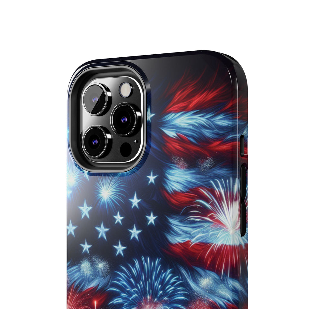 Patriotic Fireworks Phone Case, Independence Day, USA Pride, Tough Phone Cover, July 4th, Gift for Veterans