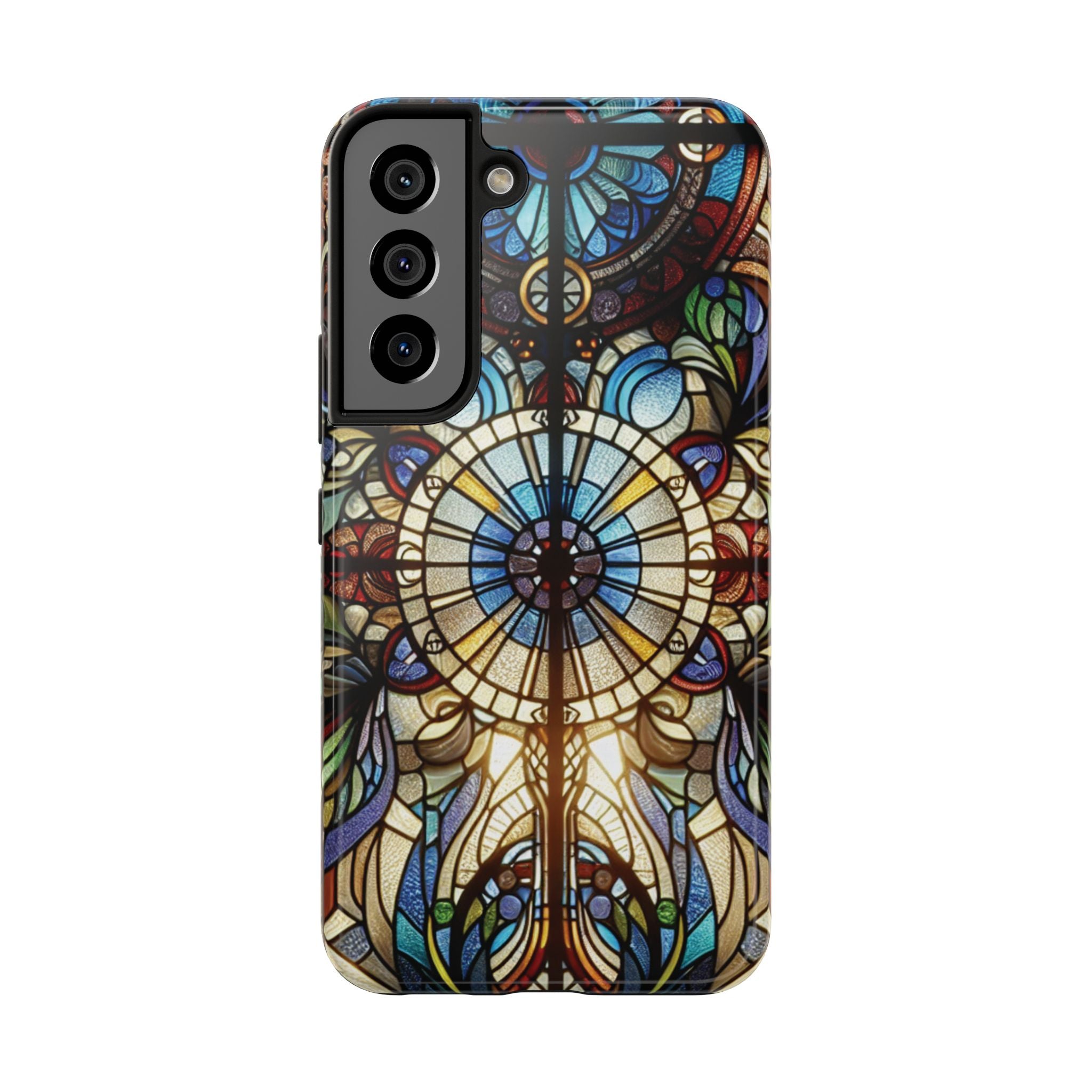 Stained Glass Mandala Tough Phone Case — Floral Vintage Art iPhone Cover