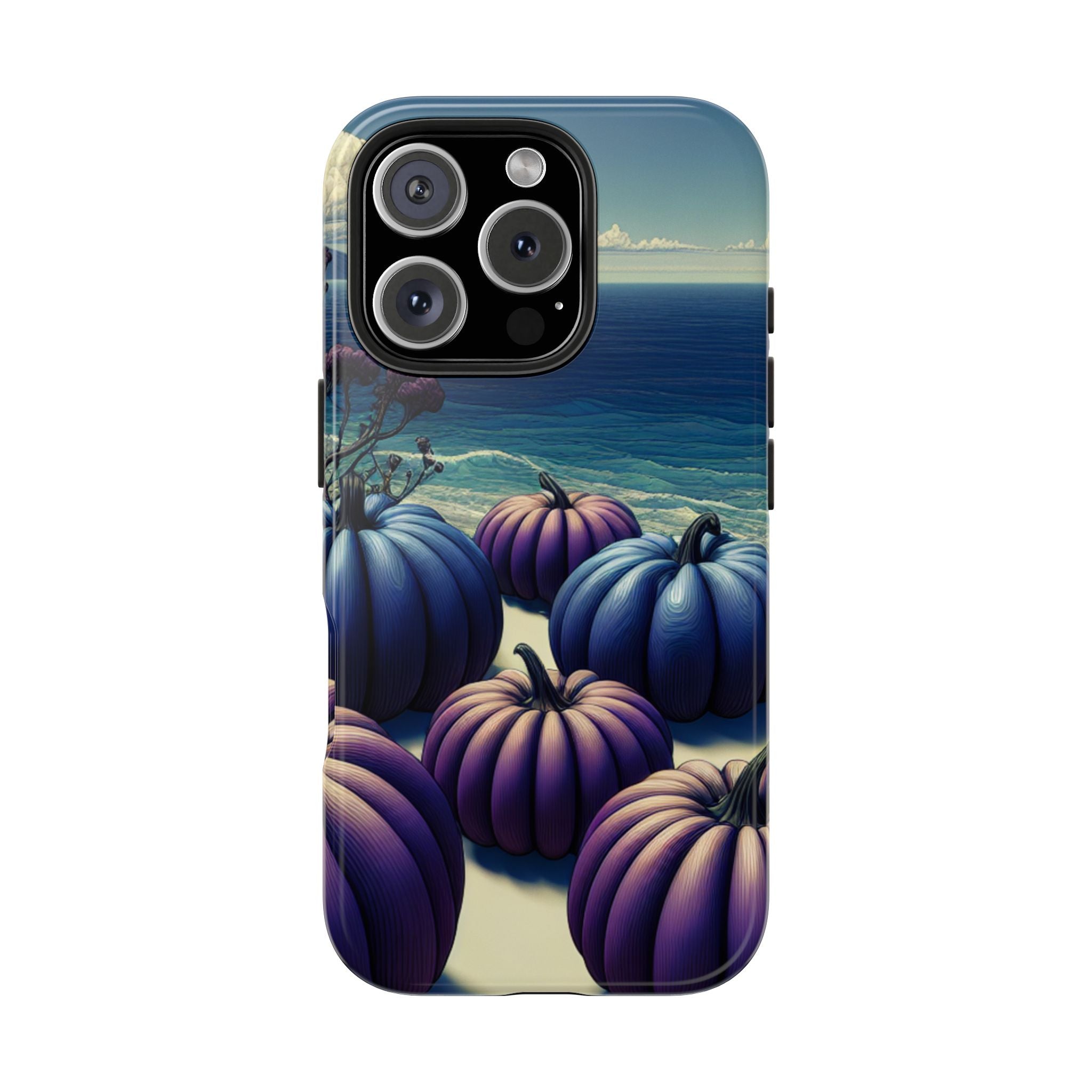 Blue Pumpkin Beach Tough Phone Case — Coastal Halloween Fall iPhone Cover