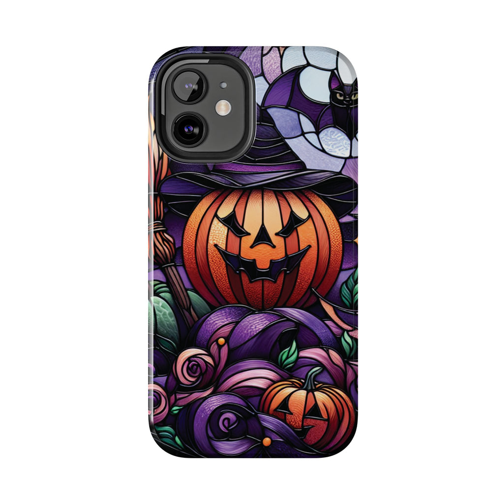 Halloween Jack-O'-Lantern Tough Phone Case — Spooky Pumpkin Witch Hat Design