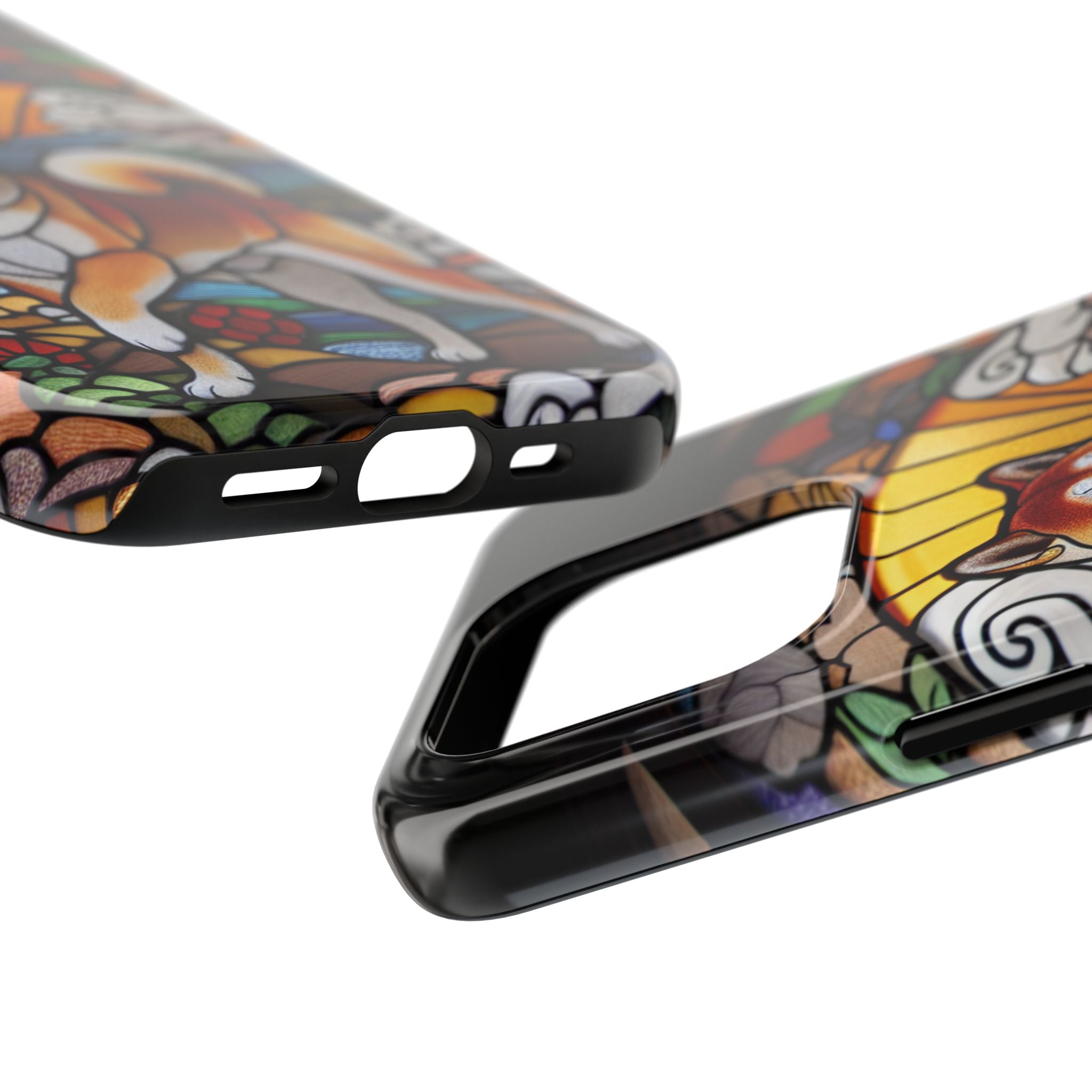 Shiba Inu Stained-Glass Tough Phone Case — Durable Protective Dog Art Cover