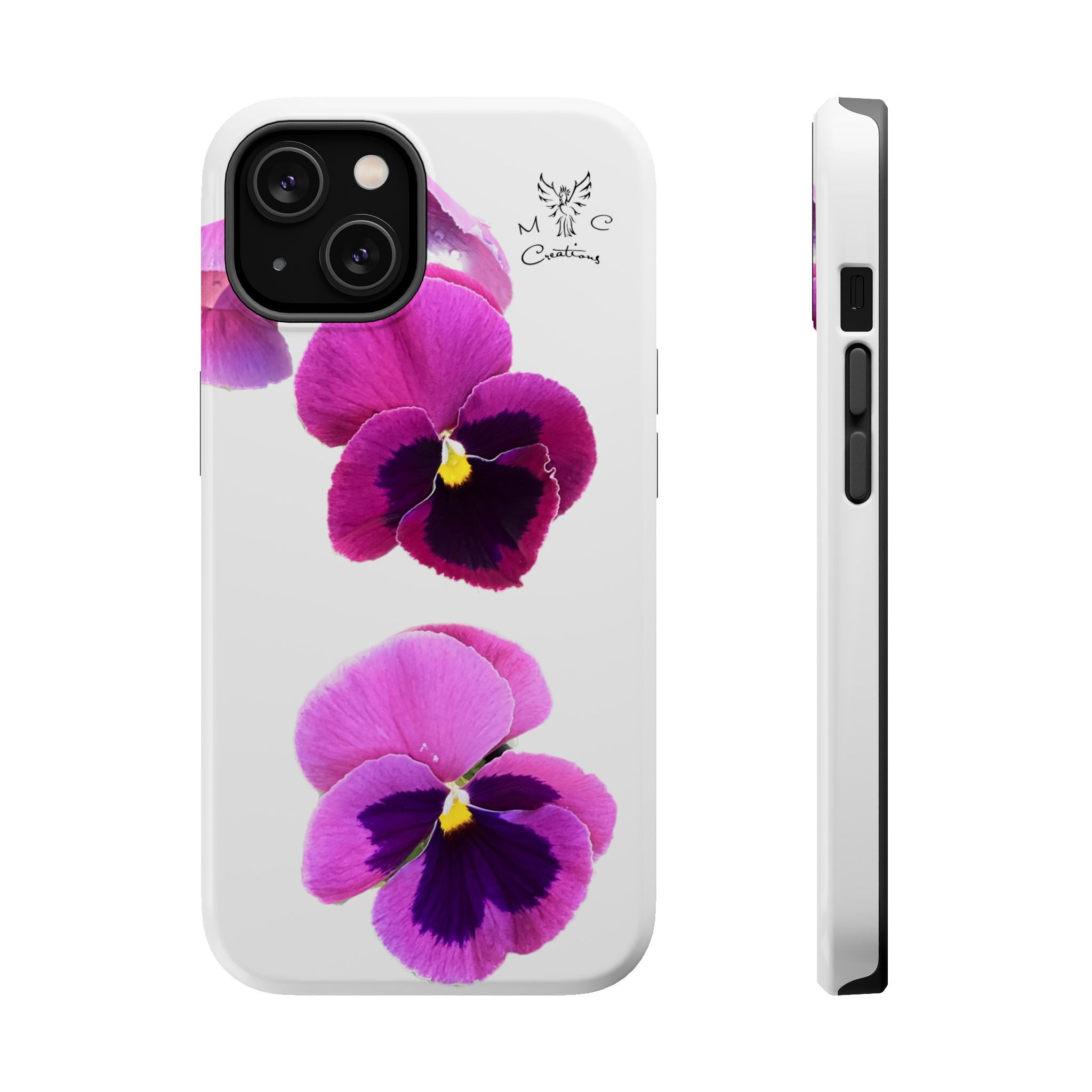 Pansy Blossom Magnetic Phone Case — Impact‑Resistant Floral iPhone Cover