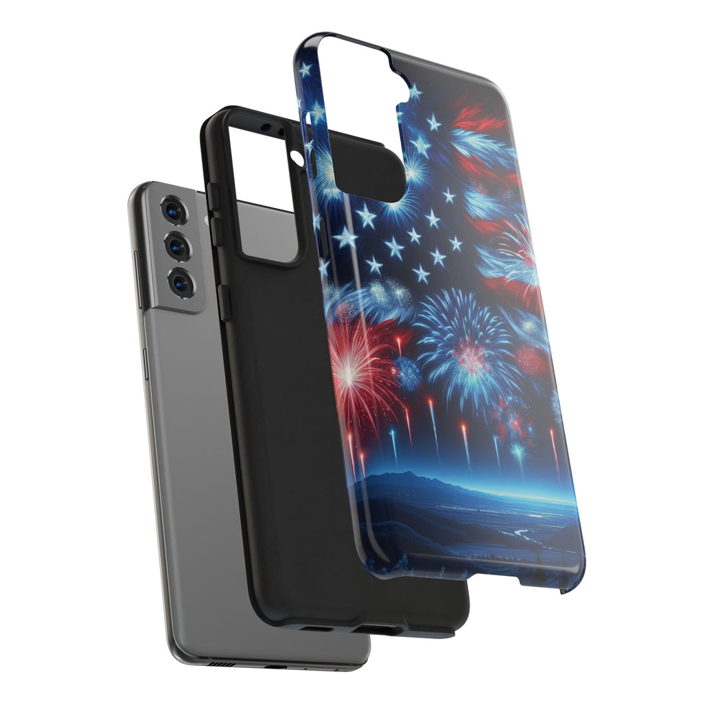 Patriotic Fireworks Phone Case, Independence Day, USA Pride, Tough Phone Cover, July 4th, Gift for Veterans