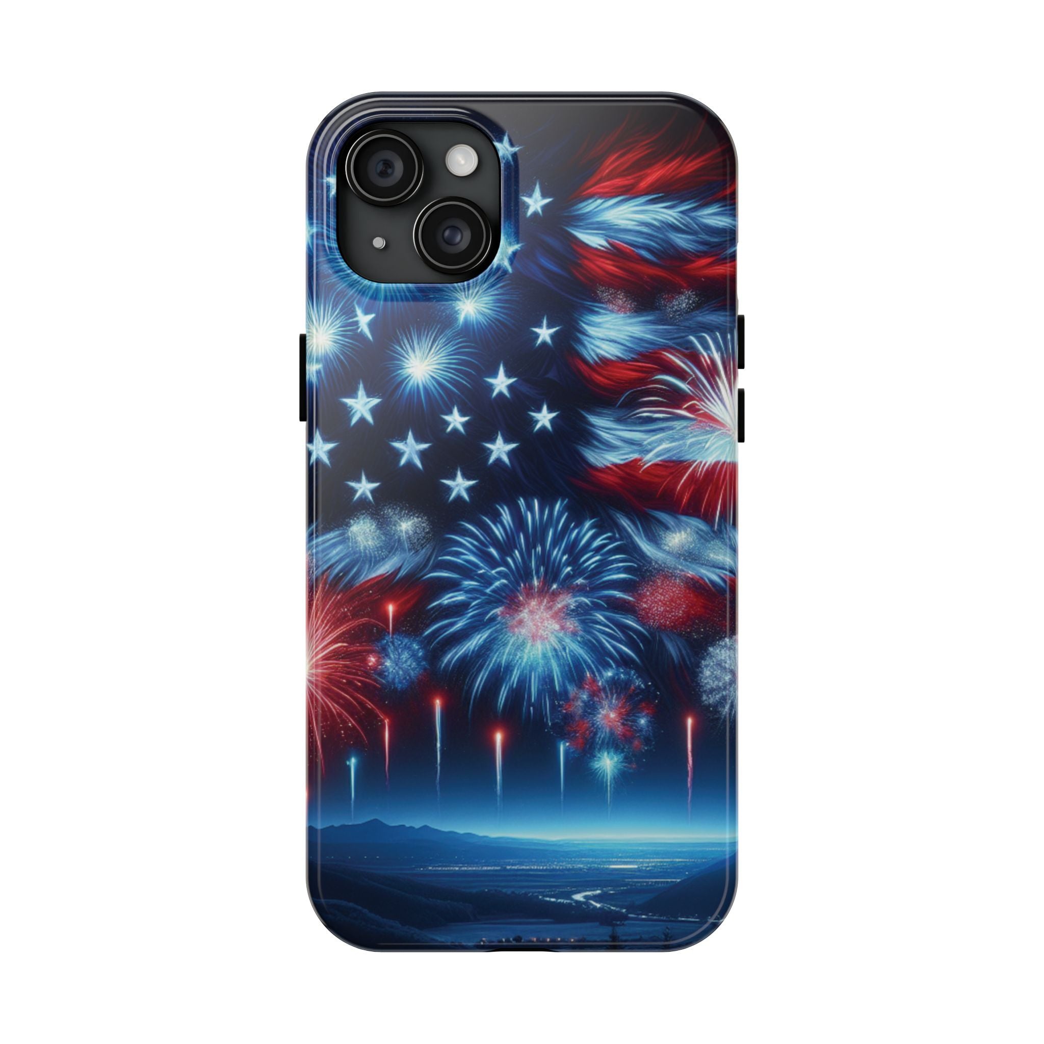 Patriotic Fireworks Phone Case, Independence Day, USA Pride, Tough Phone Cover, July 4th, Gift for Veterans