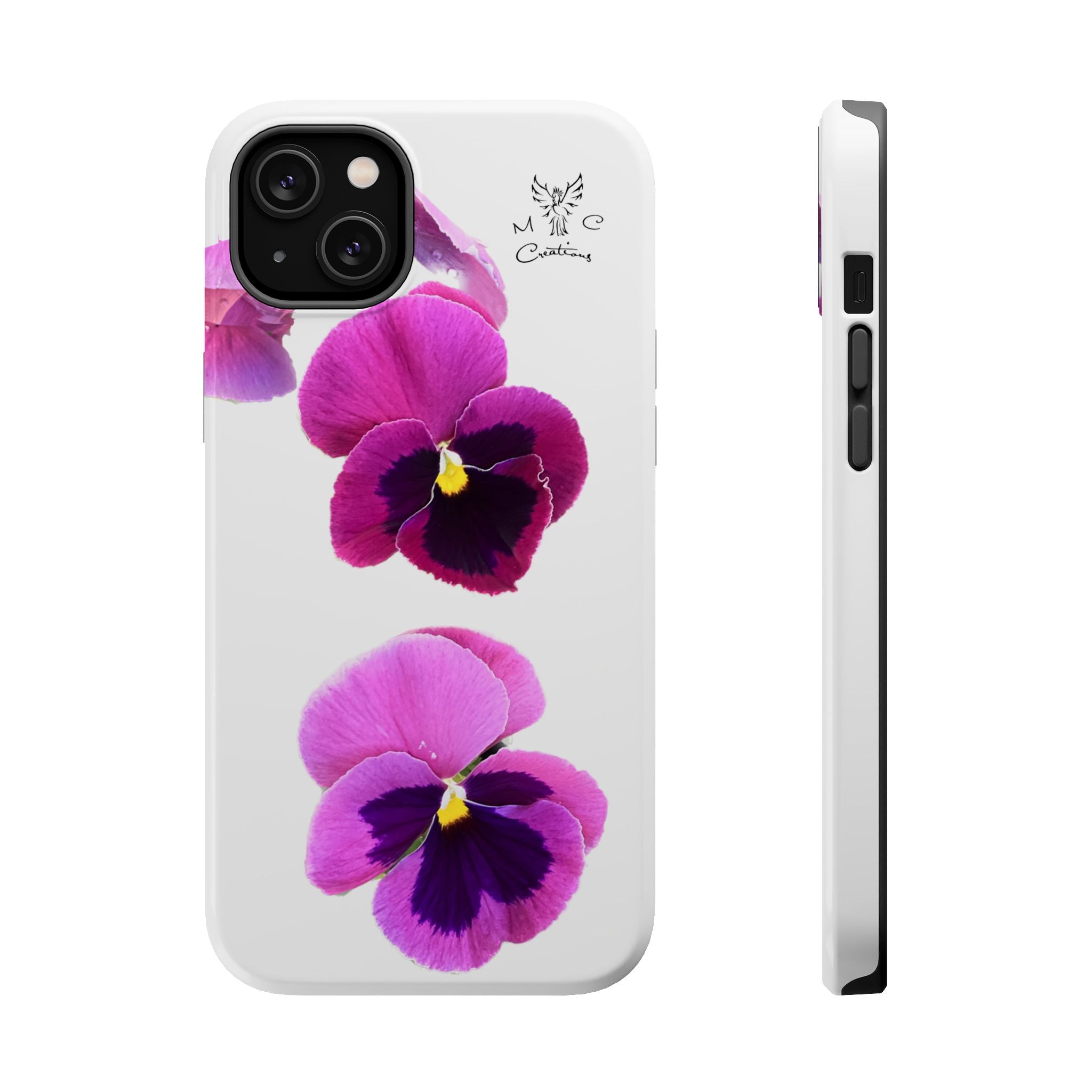 Pansy Blossom Magnetic Phone Case — Impact‑Resistant Floral iPhone Cover
