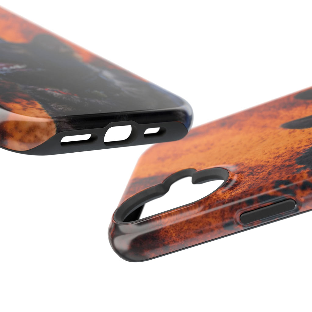 German Shepherd Phone Case — Flame Background Magnetic Impact-Resistant