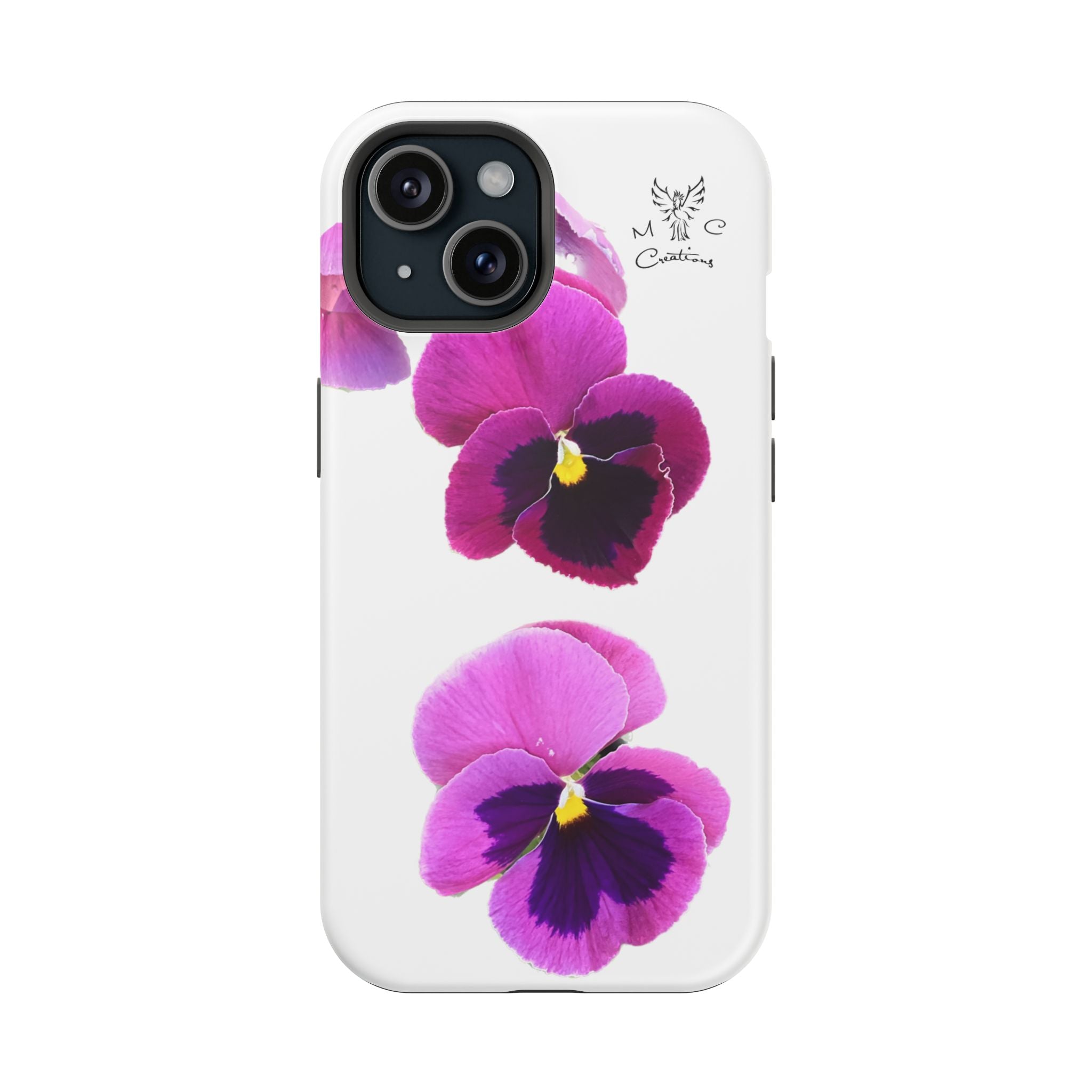 Pansy Blossom Magnetic Phone Case — Impact‑Resistant Floral iPhone Cover