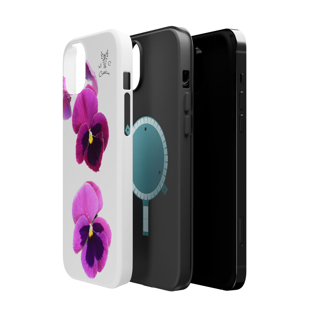 Pansy Blossom Magnetic Phone Case — Impact‑Resistant Floral iPhone Cover