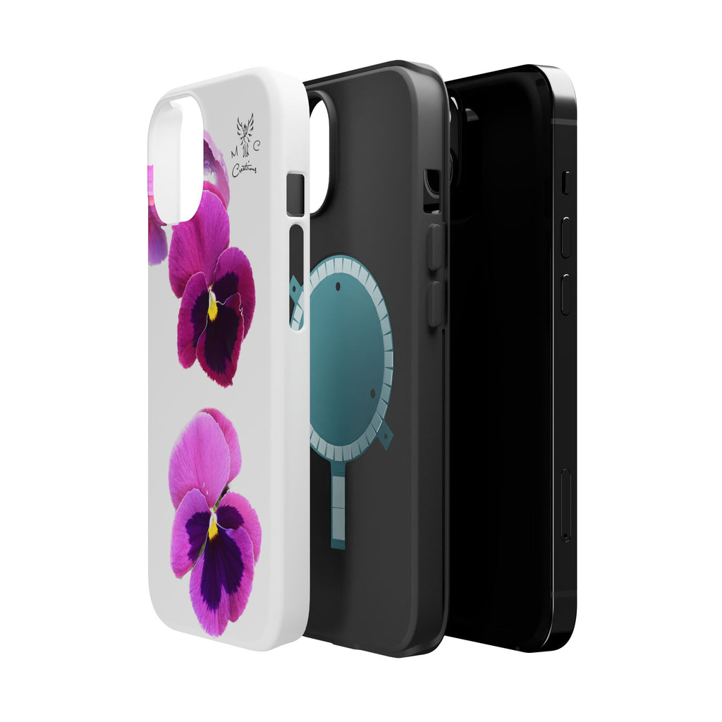 Pansy Blossom Magnetic Phone Case — Impact‑Resistant Floral iPhone Cover
