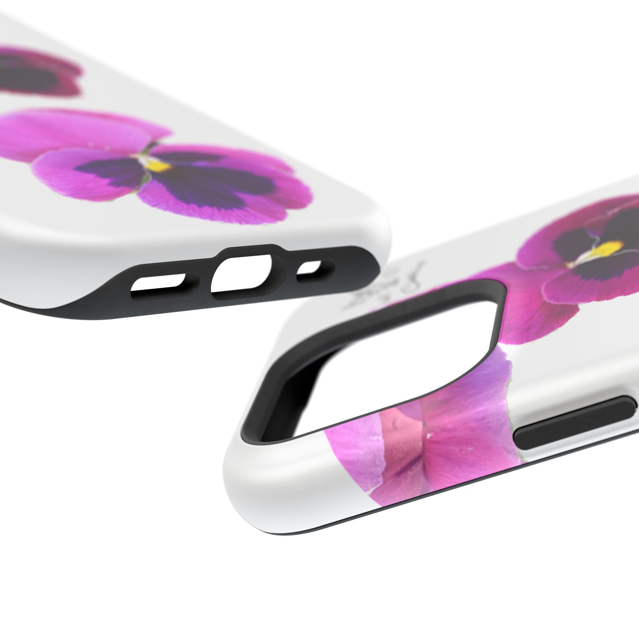 Pansy Blossom Magnetic Phone Case — Impact‑Resistant Floral iPhone Cover