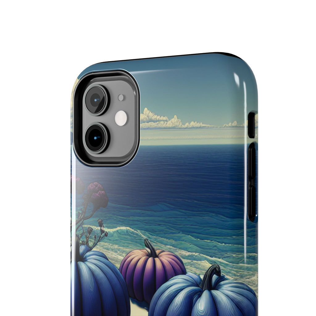 Blue Pumpkin Beach Tough Phone Case — Coastal Halloween Fall iPhone Cover