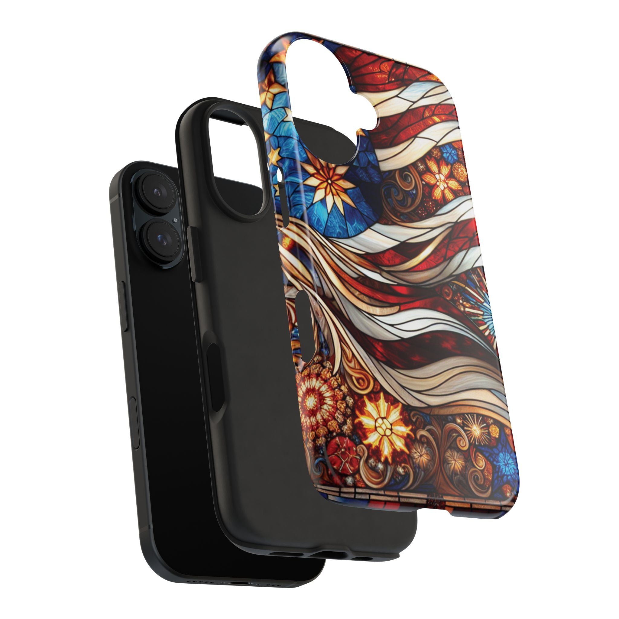 American by Nature Colorful Stained Glass Tough Phone Cases | Unique iPhone Covers, Protective Cases, Vibrant Designs, Gifts for Him/Her