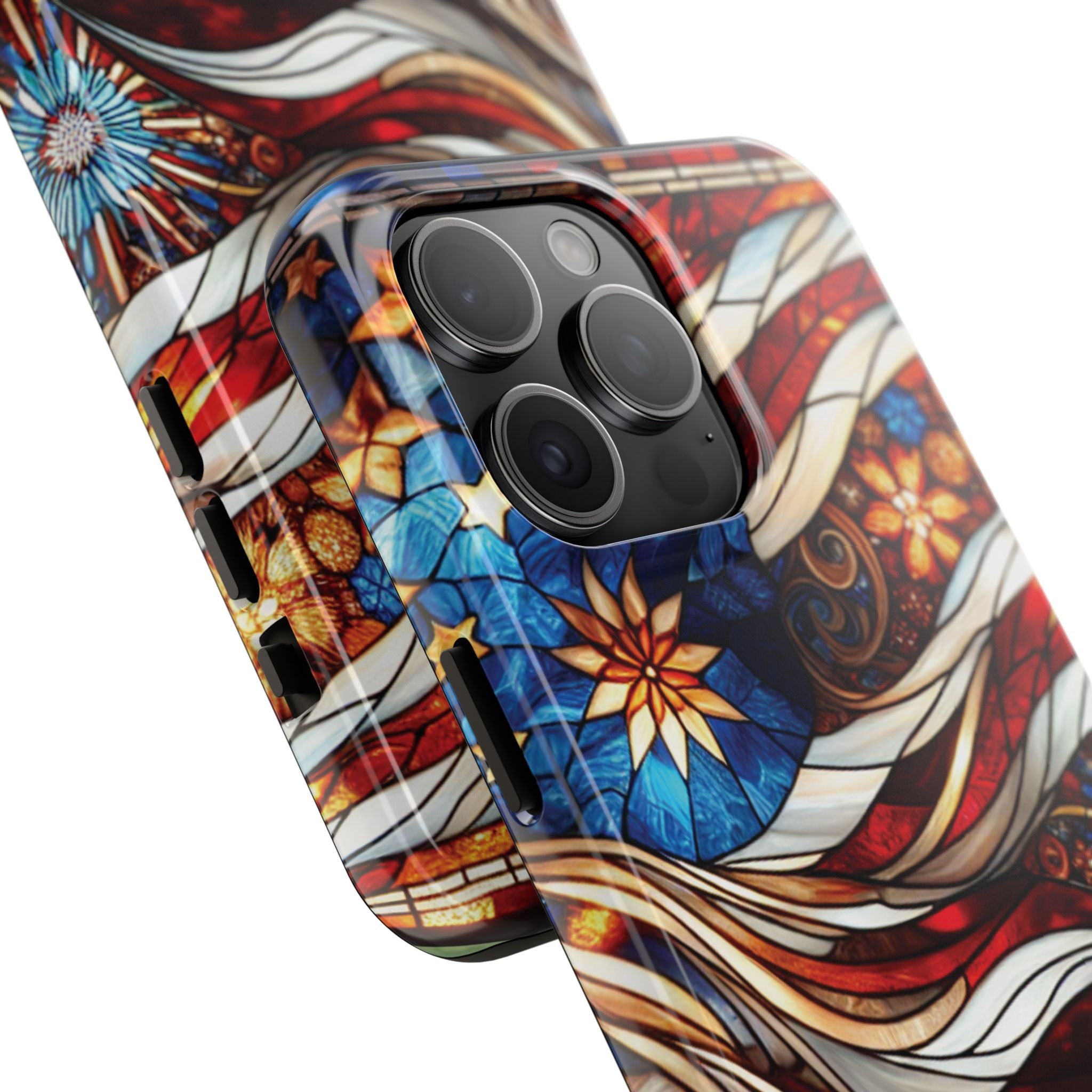 American by Nature Colorful Stained Glass Tough Phone Cases | Unique iPhone Covers, Protective Cases, Vibrant Designs, Gifts for Him/Her