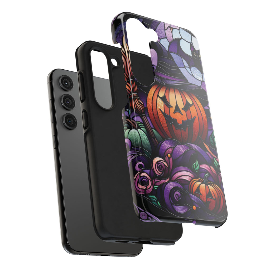 Halloween Jack-O'-Lantern Tough Phone Case — Spooky Pumpkin Witch Hat Design