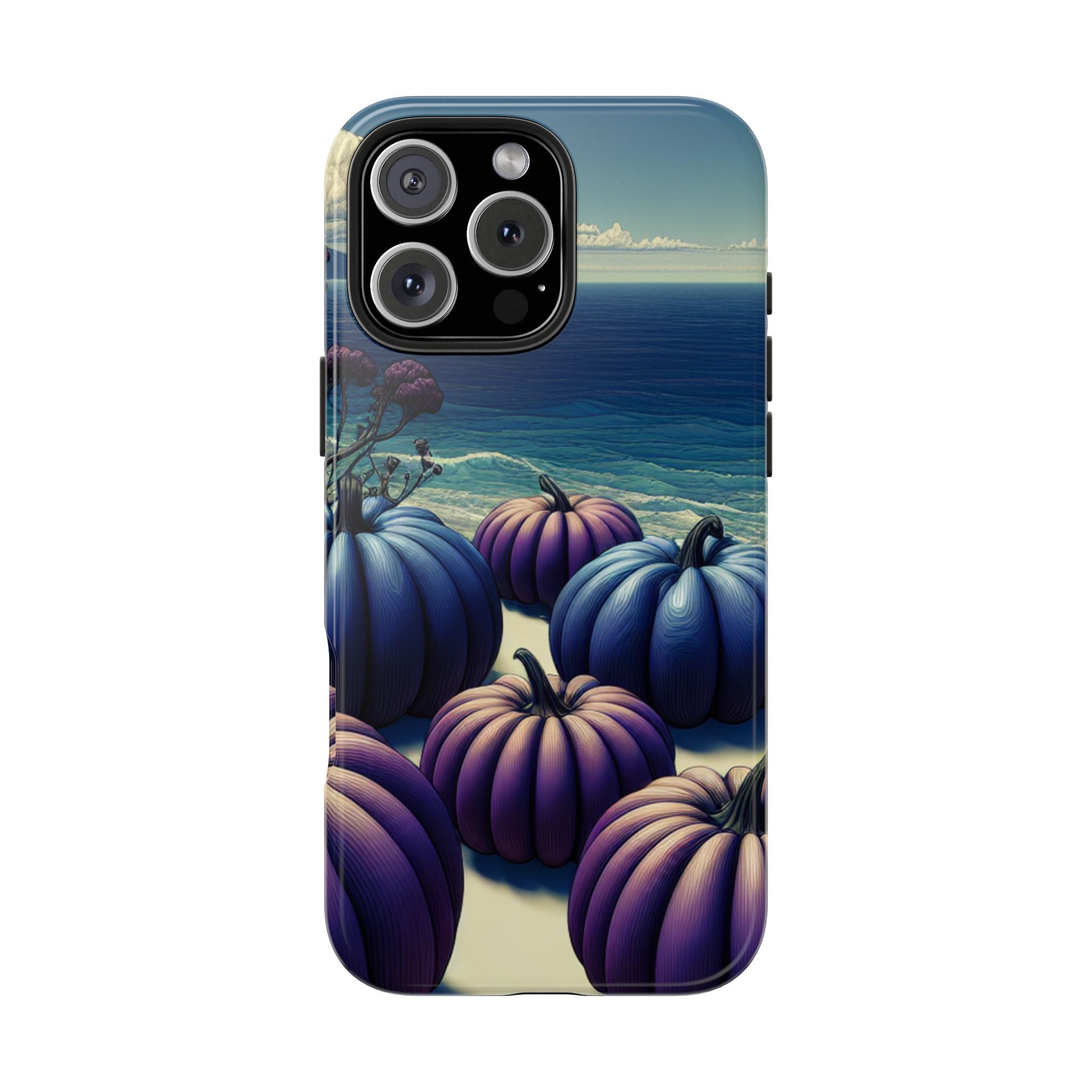 Blue Pumpkin Beach Tough Phone Case — Coastal Halloween Fall iPhone Cover