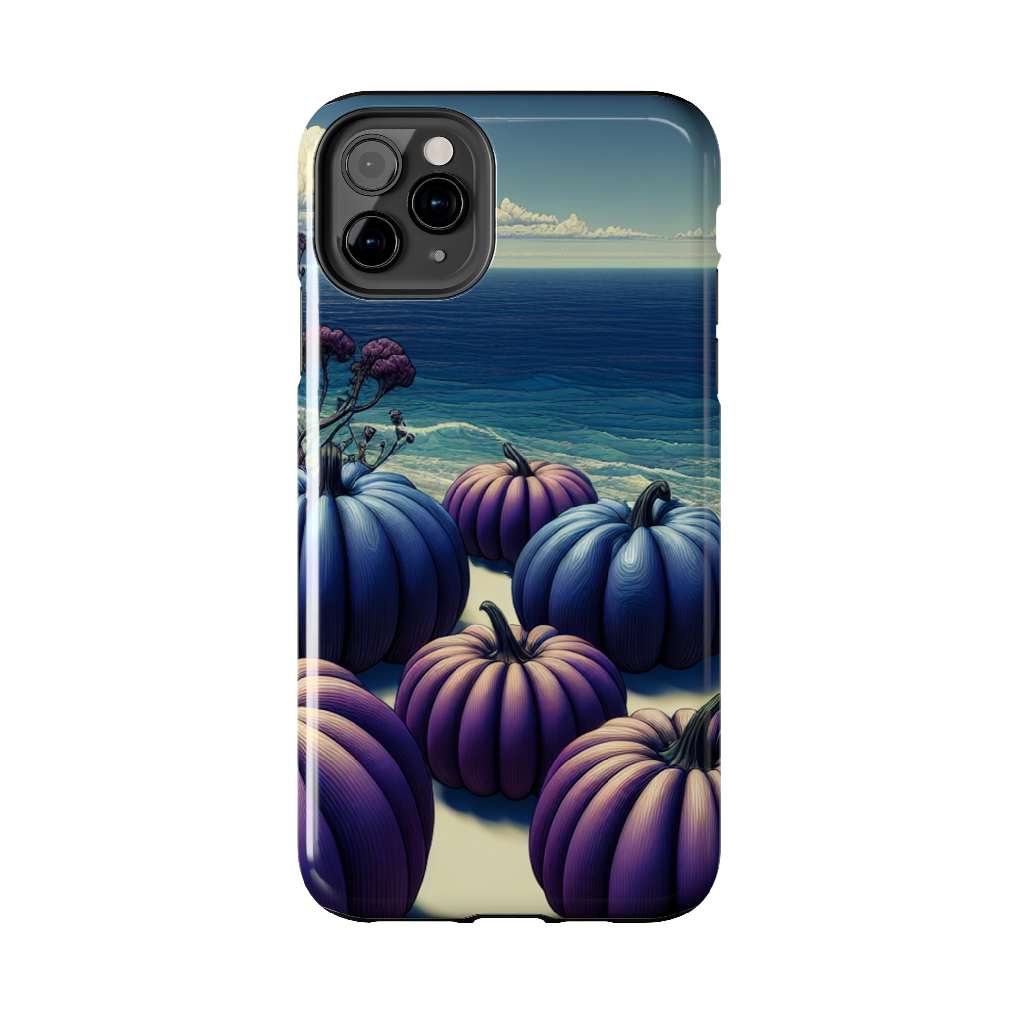 Blue Pumpkin Beach Tough Phone Case — Coastal Halloween Fall iPhone Cover