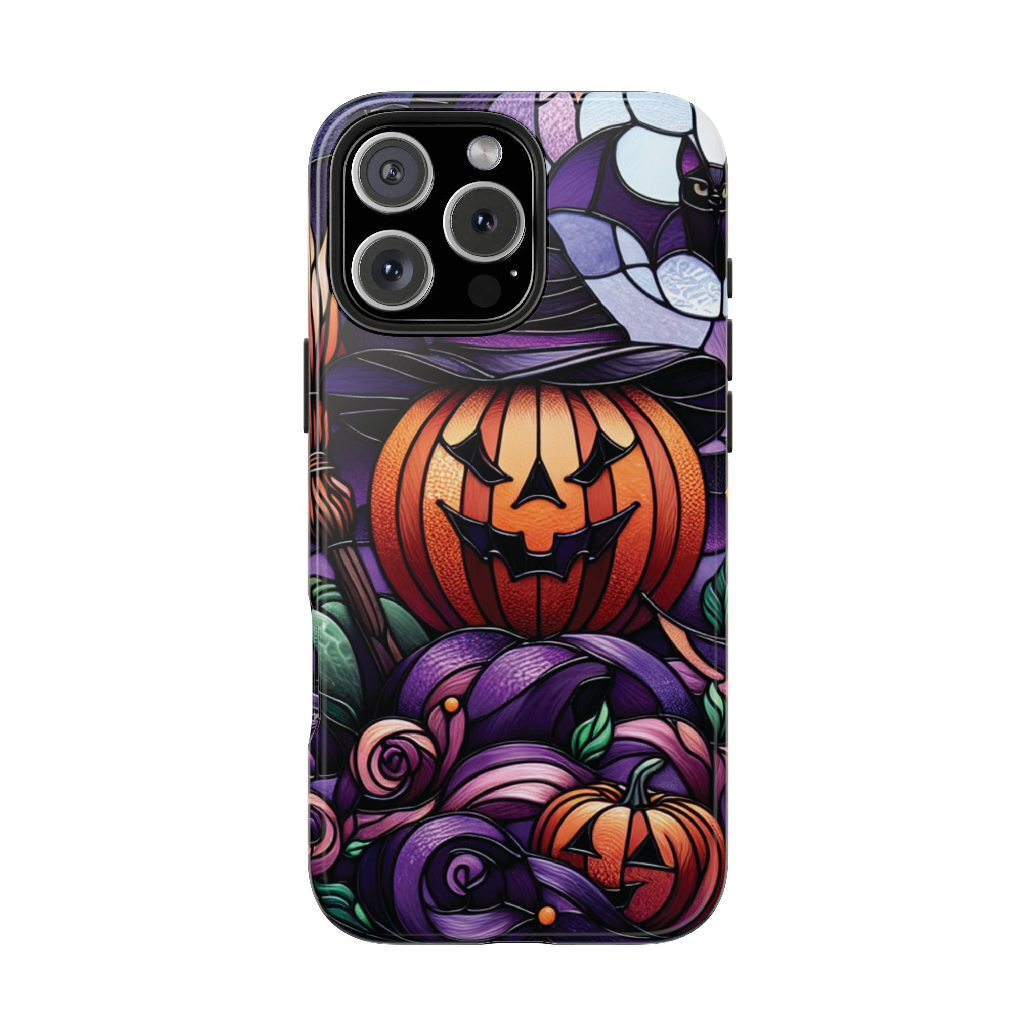 Halloween Jack-O'-Lantern Tough Phone Case — Spooky Pumpkin Witch Hat Design