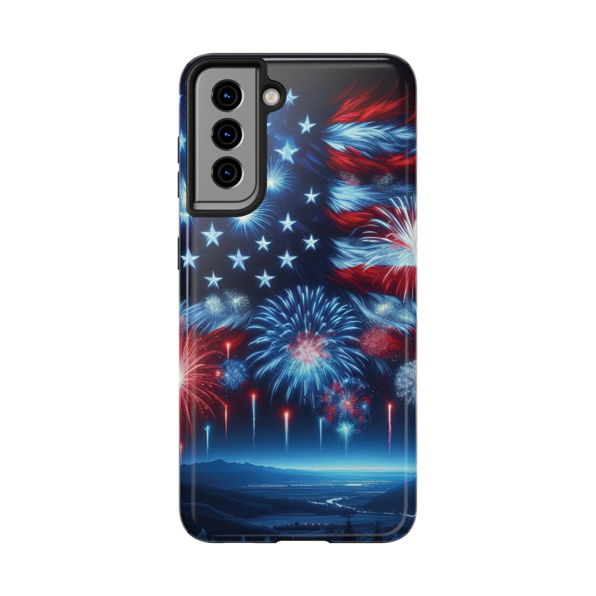 Patriotic Fireworks Phone Case, Independence Day, USA Pride, Tough Phone Cover, July 4th, Gift for Veterans