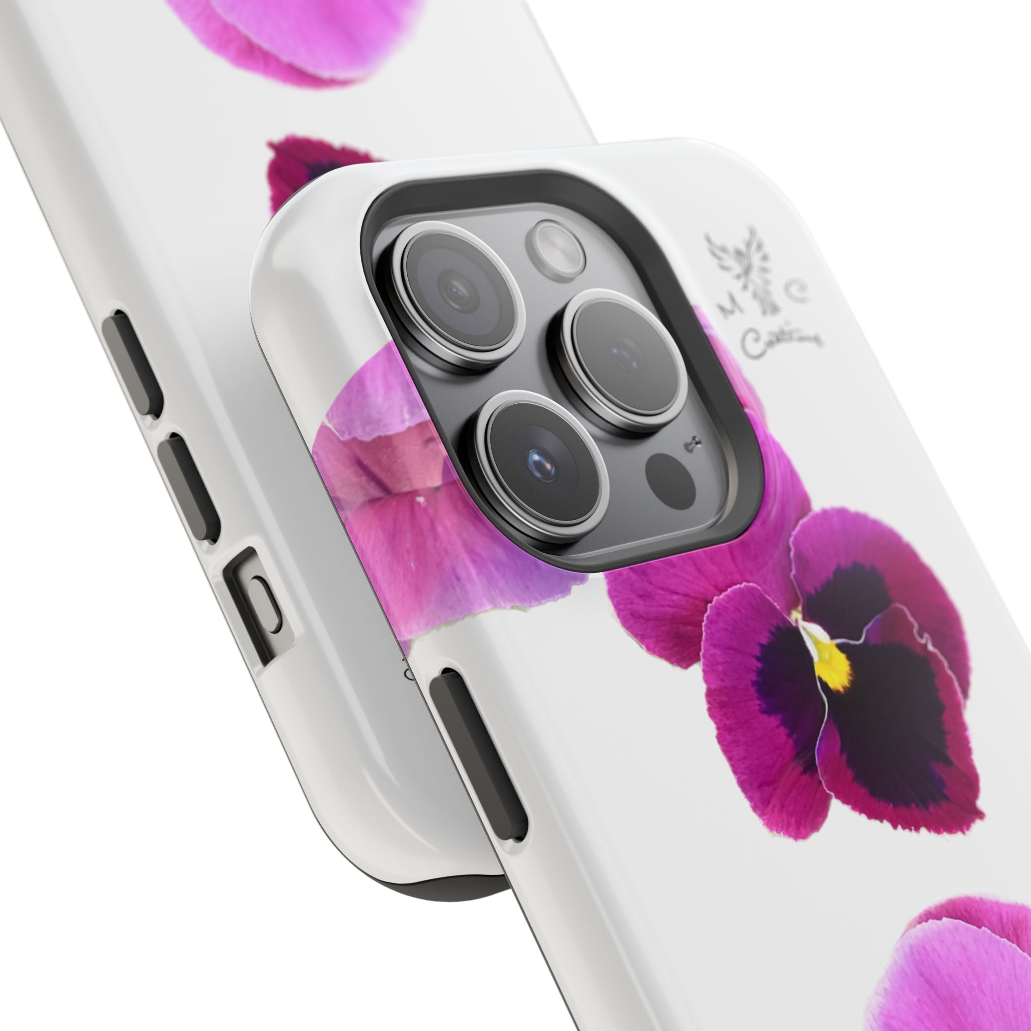 Pansy Blossom Magnetic Phone Case — Impact‑Resistant Floral iPhone Cover