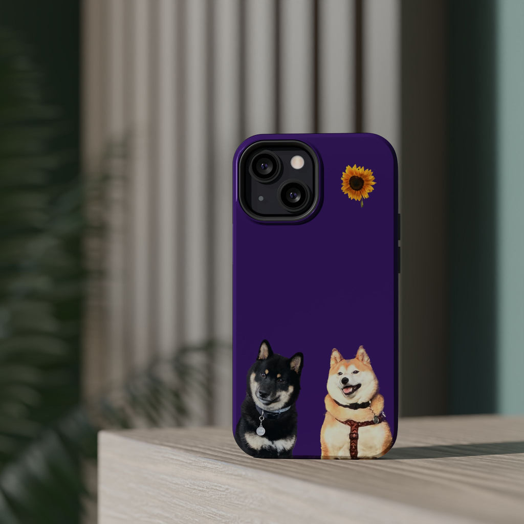 Shiba pair purple sunflower MagSafe Tough Cases