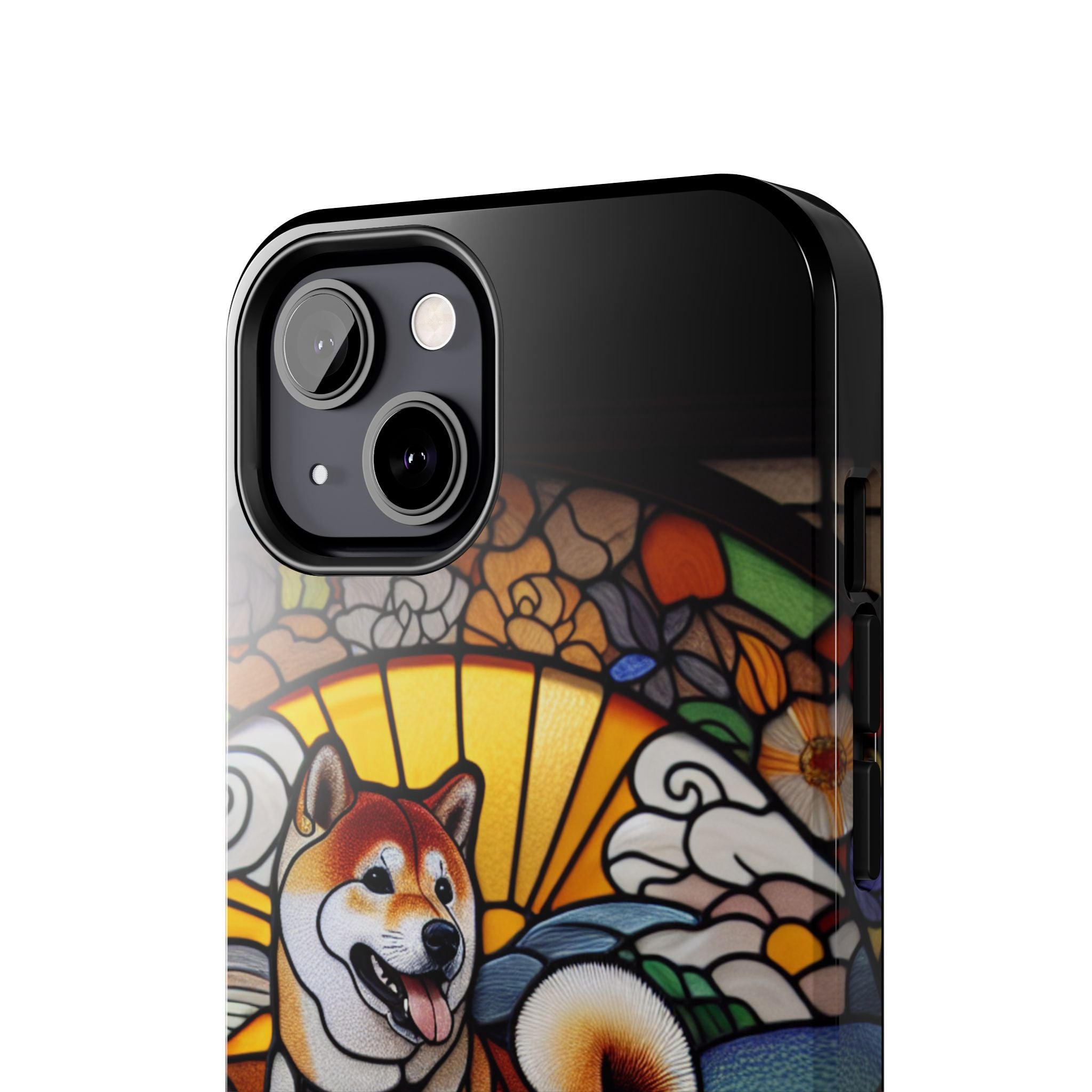 Shiba Inu Stained-Glass Tough Phone Case — Durable Protective Dog Art Cover