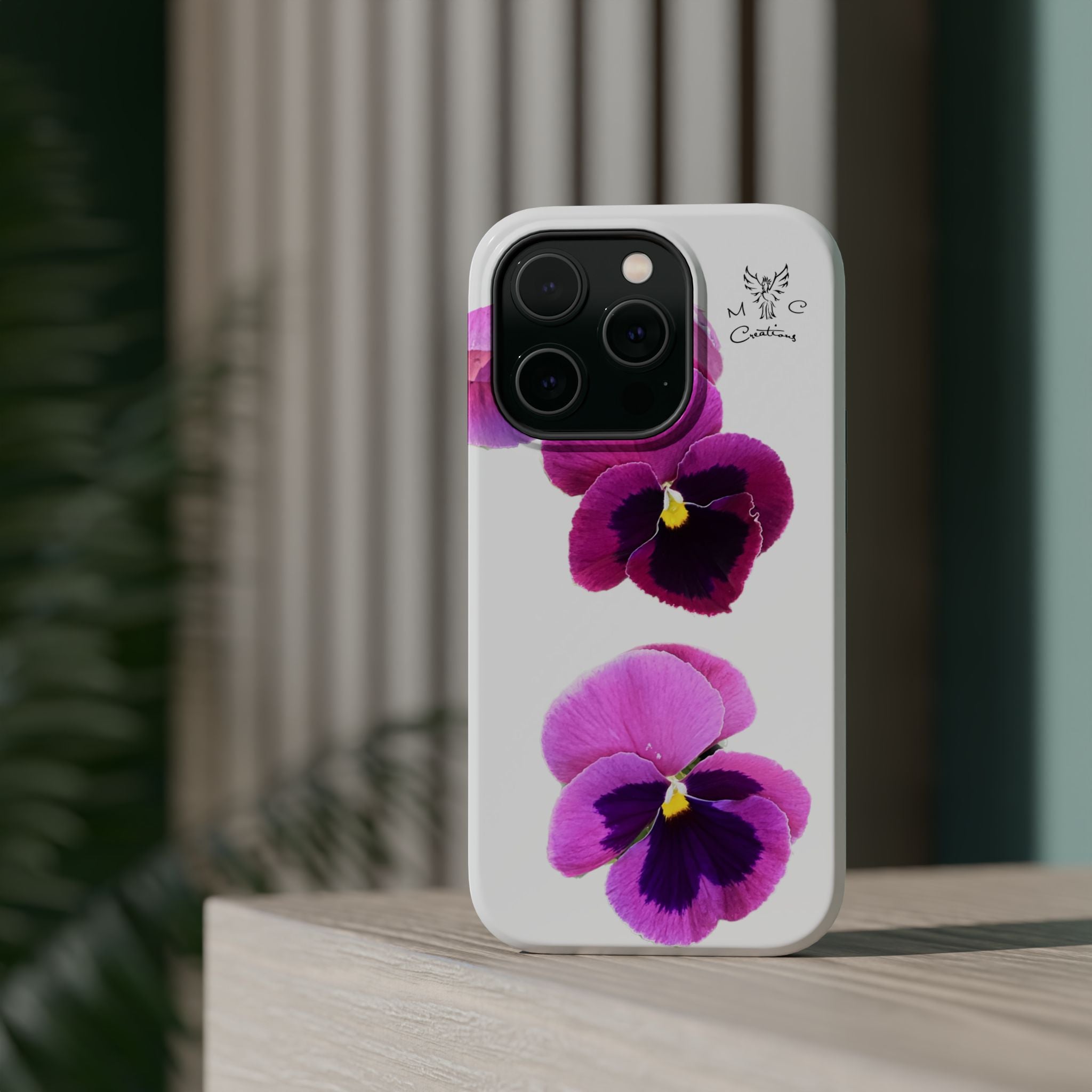 Pansy Blossom Magnetic Phone Case — Impact‑Resistant Floral iPhone Cover