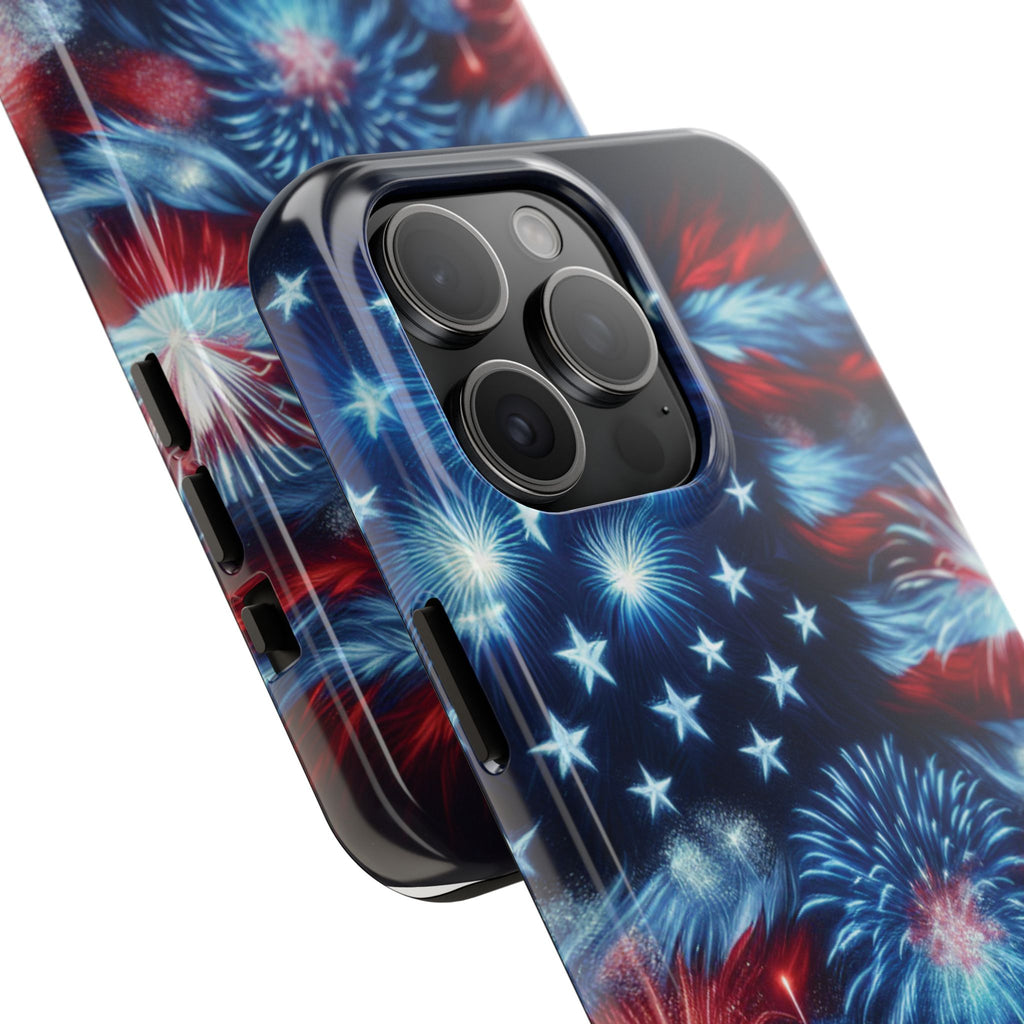 Patriotic Fireworks Phone Case, Independence Day, USA Pride, Tough Phone Cover, July 4th, Gift for Veterans