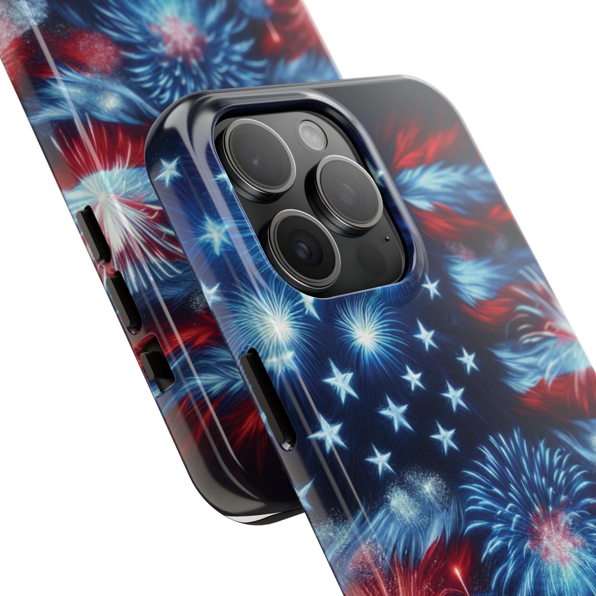 Patriotic Fireworks Phone Case, Independence Day, USA Pride, Tough Phone Cover, July 4th, Gift for Veterans