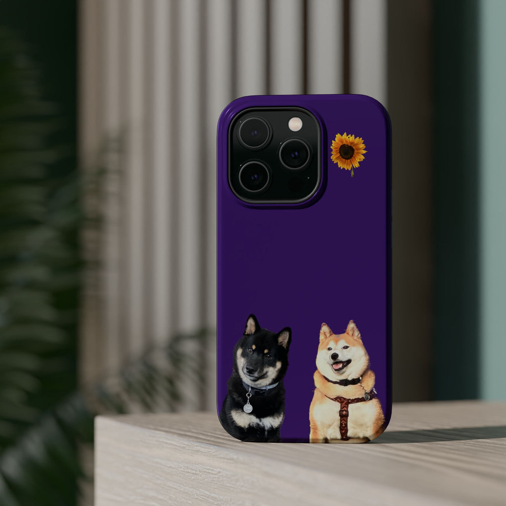 Shiba pair purple sunflower MagSafe Tough Cases
