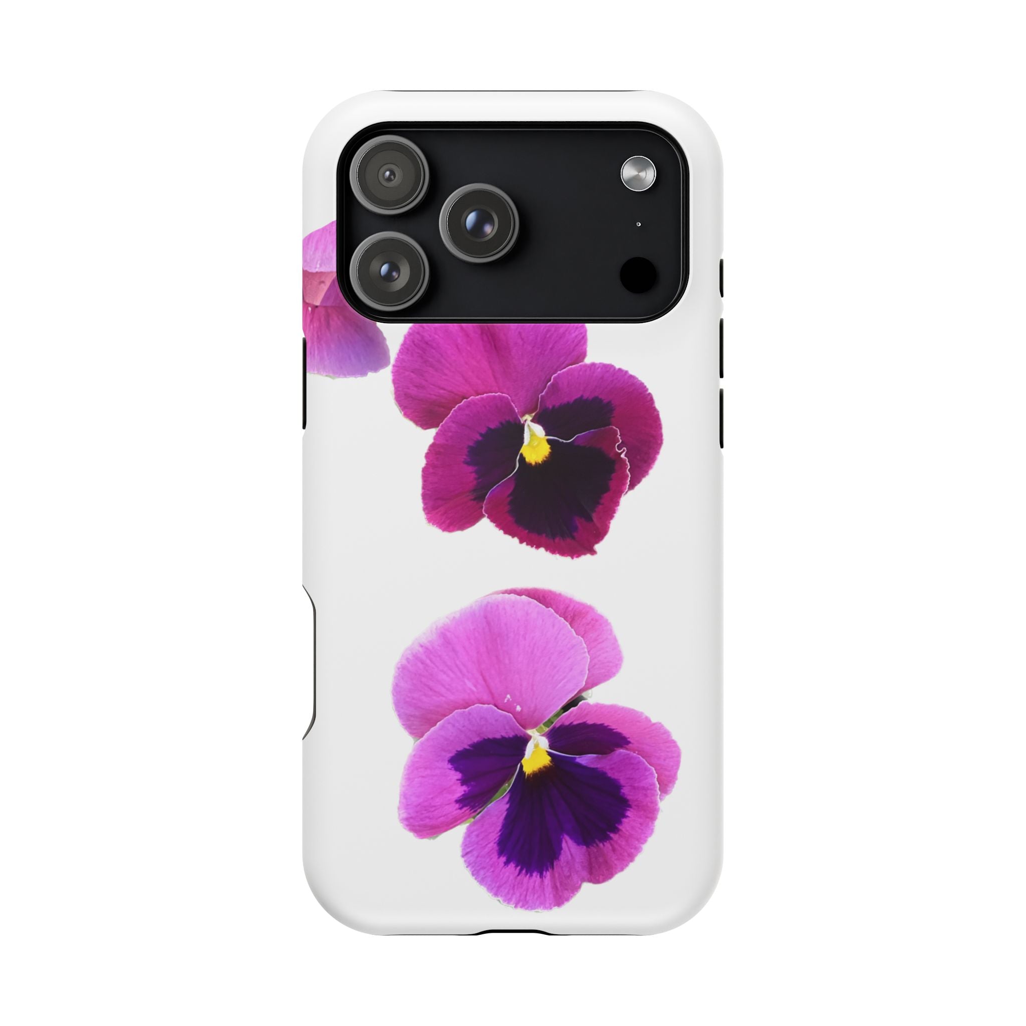 Pansy Blossom Magnetic Phone Case — Impact‑Resistant Floral iPhone Cover