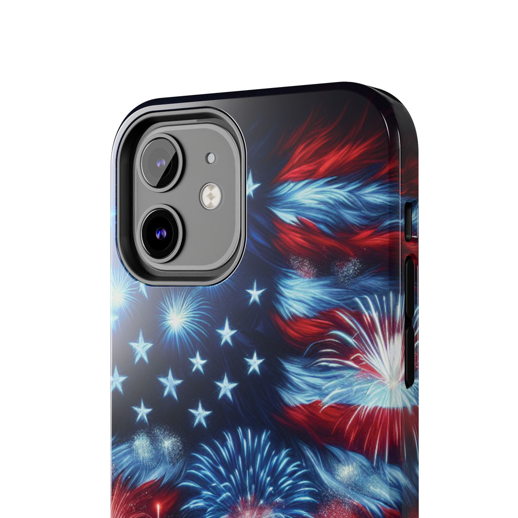 Patriotic Fireworks Phone Case, Independence Day, USA Pride, Tough Phone Cover, July 4th, Gift for Veterans